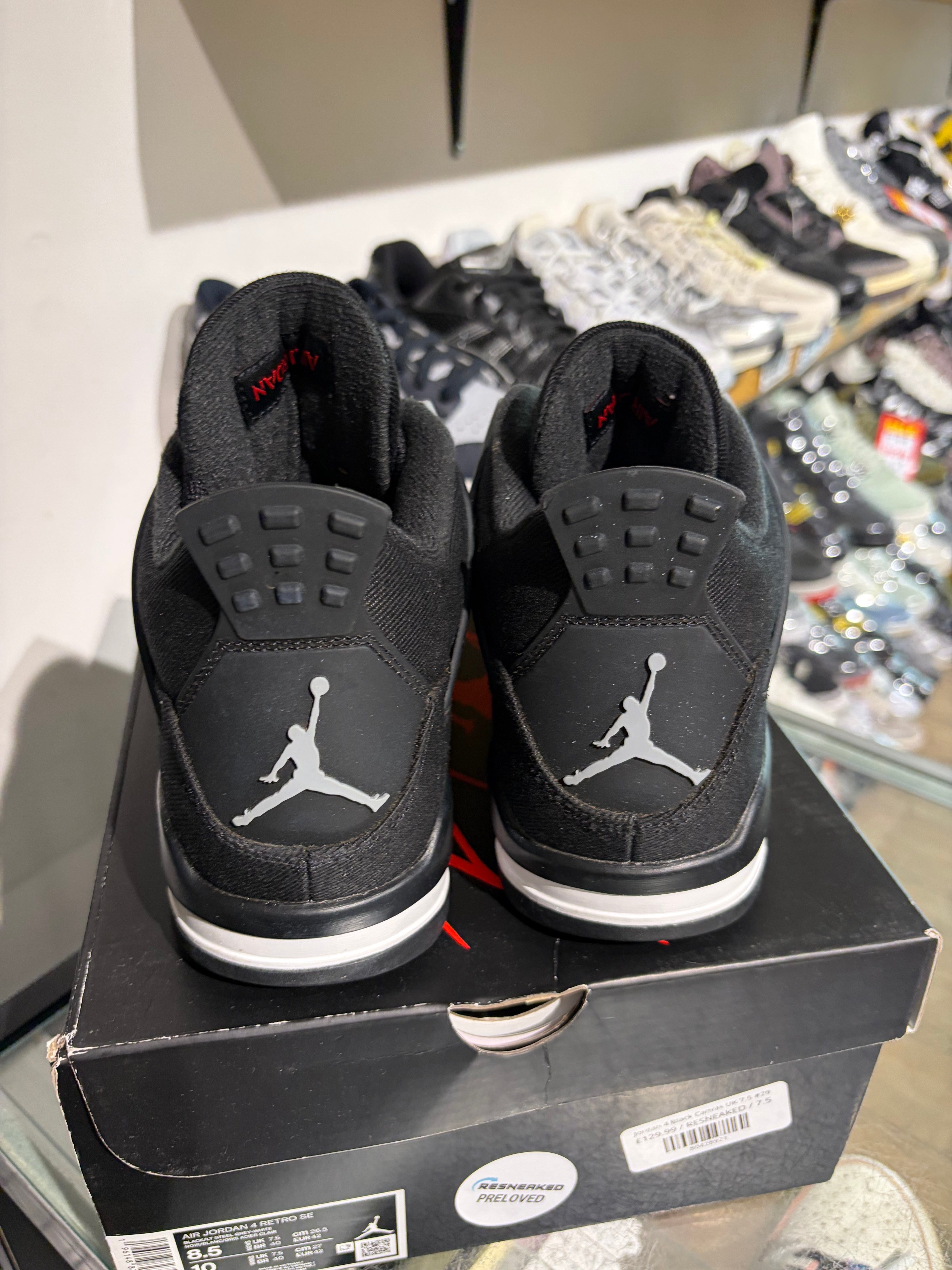 Air Jordan Jordan 4 Black Canvas UK 7.5 #29