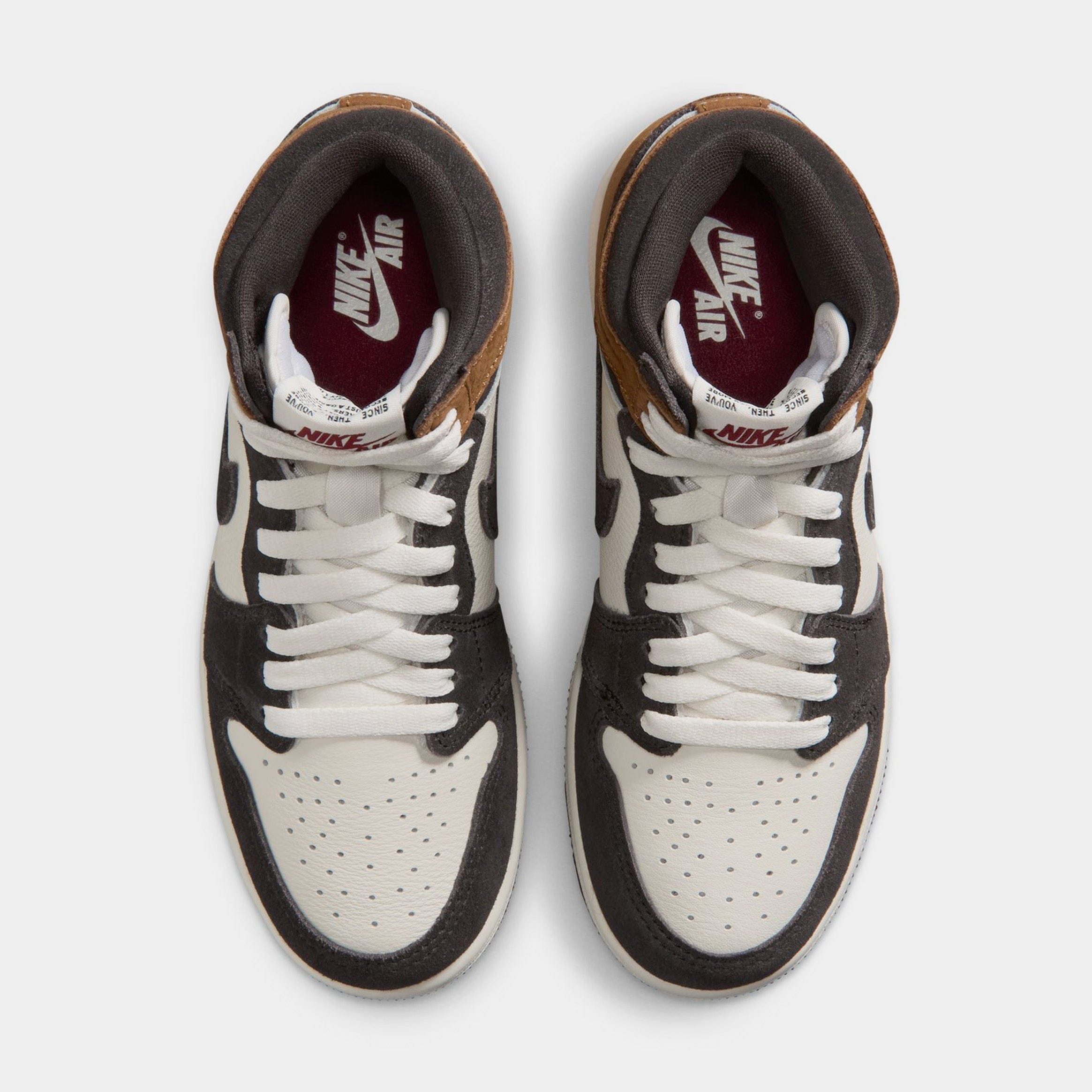 Air Jordan 1 Retro High OG Love Letter Grade School Lifestyle Shoes (Shadow Brown/Team Red/Light British Tan) Free Shipping