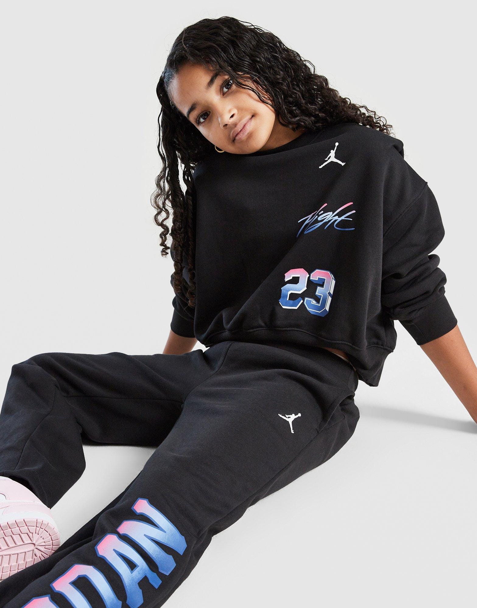 Air Jordan Girls' Fade Back Hit Crew Sweatshirt Junior