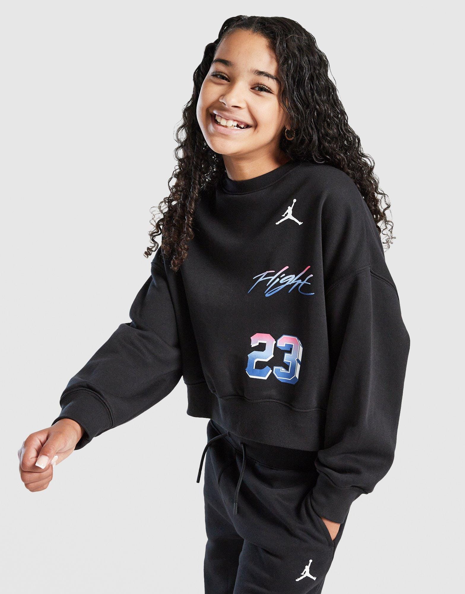 Air Jordan Girls' Fade Back Hit Crew Sweatshirt Junior