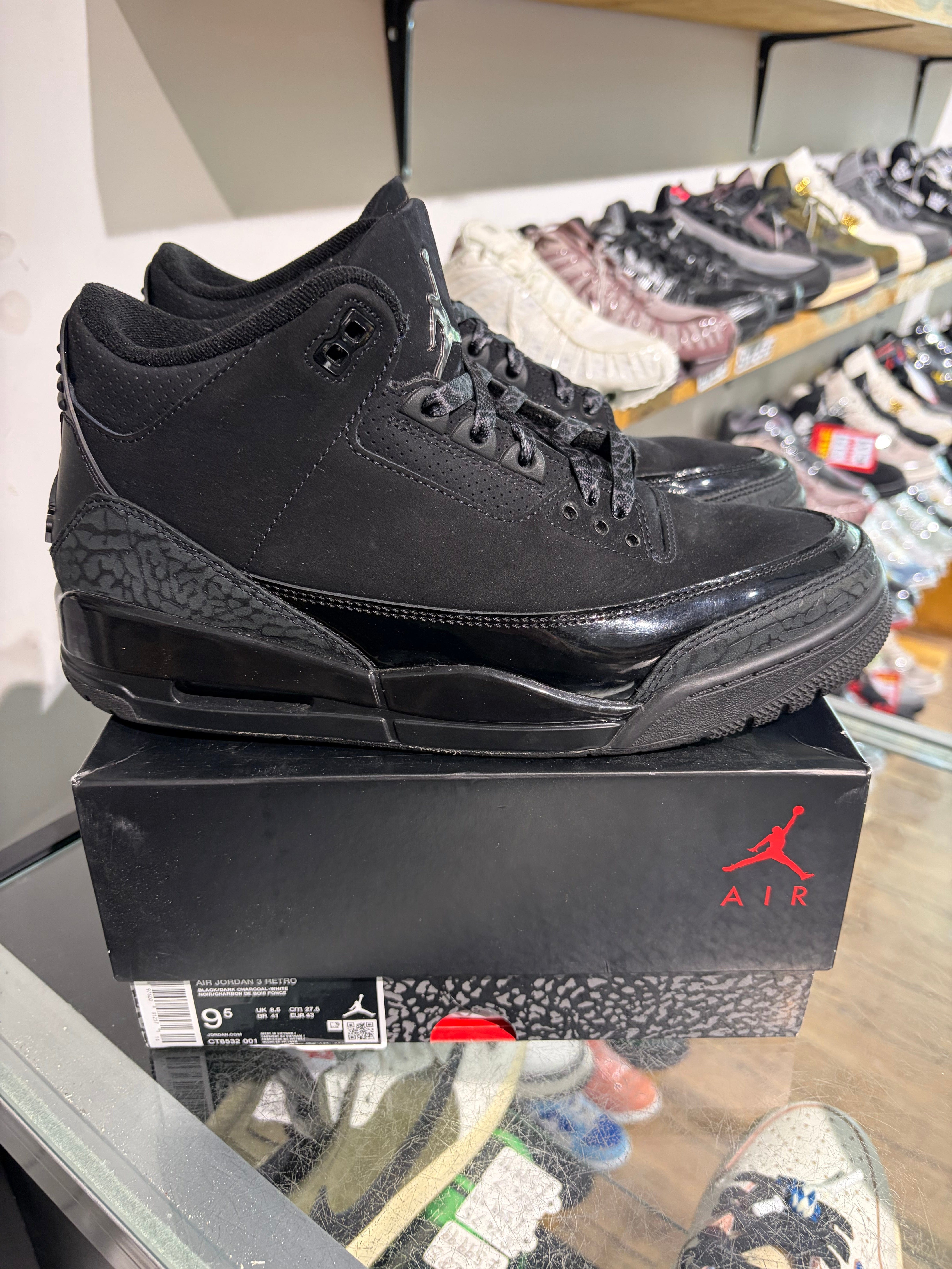 Air Jordan Jordan 3 Black Cat UK 8.5