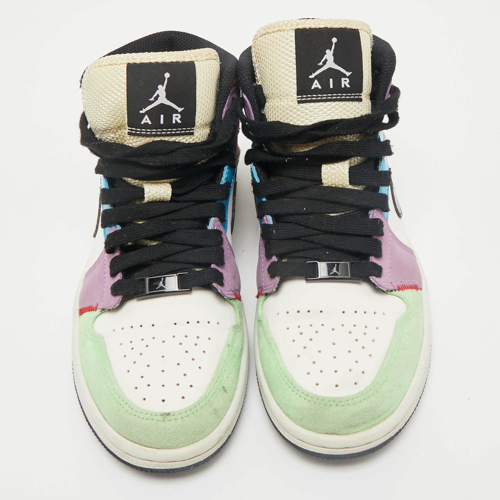 Air Jordan Multicolor Leather And Suede Jordan 1 Mid Se Lightblub Sneakers