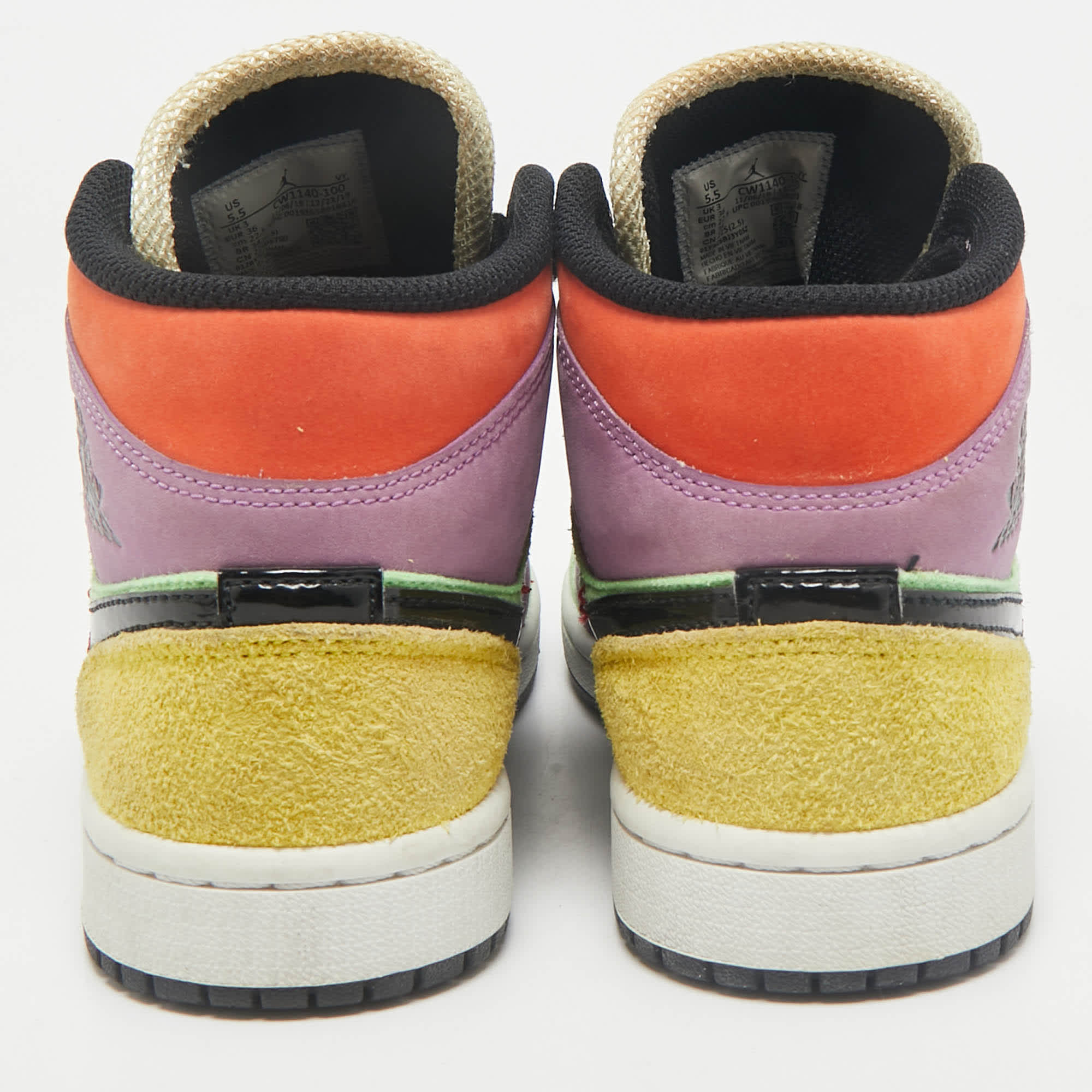 Air Jordan Multicolor Leather And Suede Jordan 1 Mid Se Lightblub Sneakers