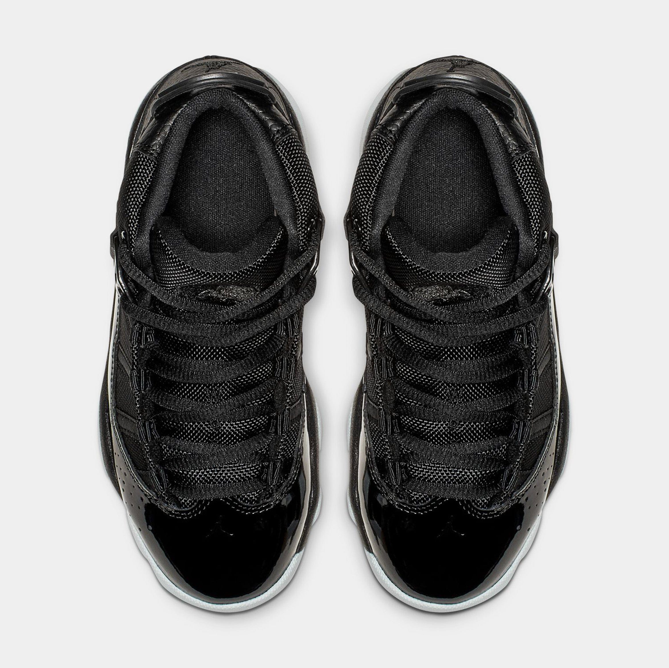 Air Jordan 6 Rings Preschool Basketball Shoes (Black/White/Black)