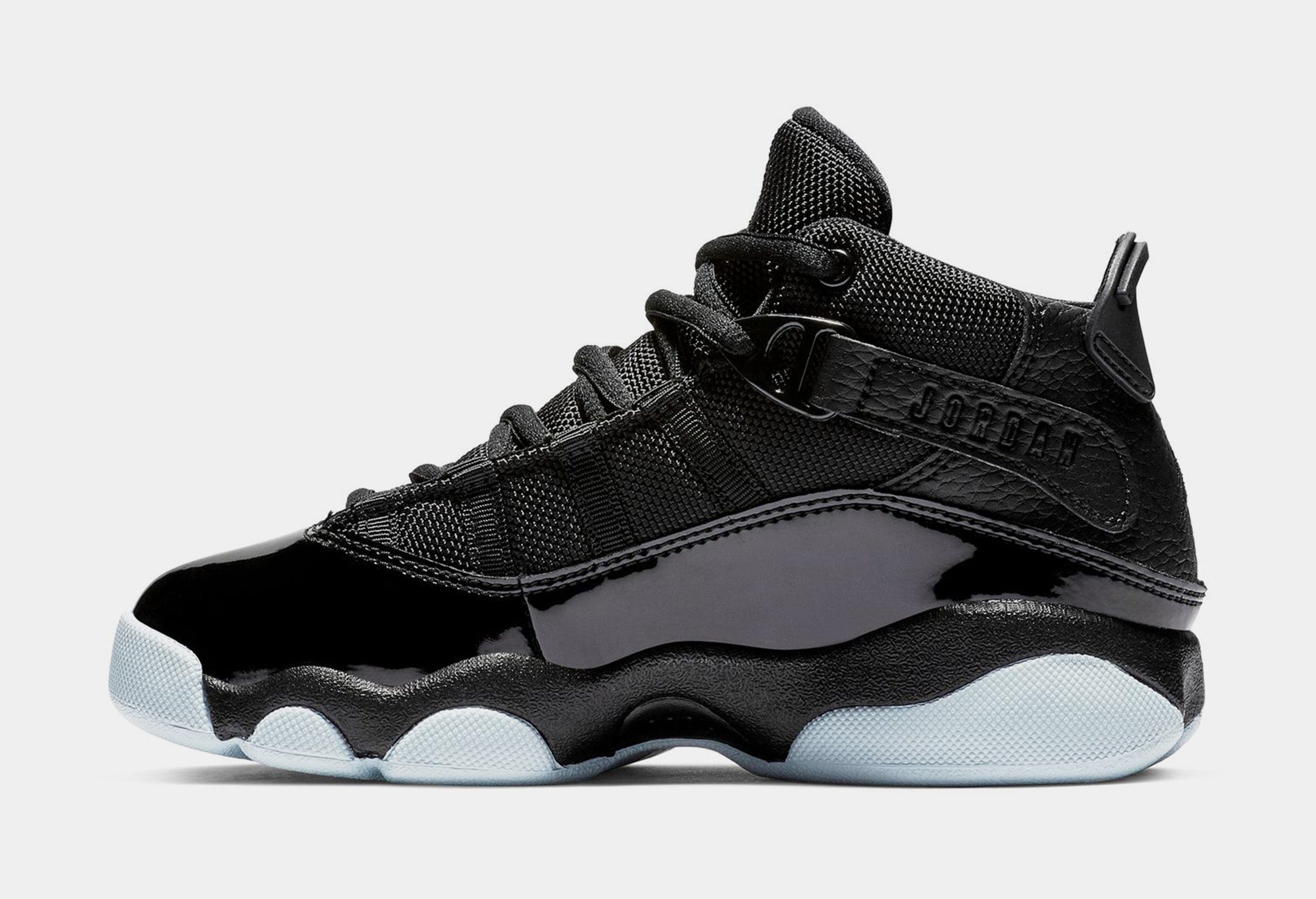 Air Jordan 6 Rings Preschool Basketball Shoes (Black/White/Black)