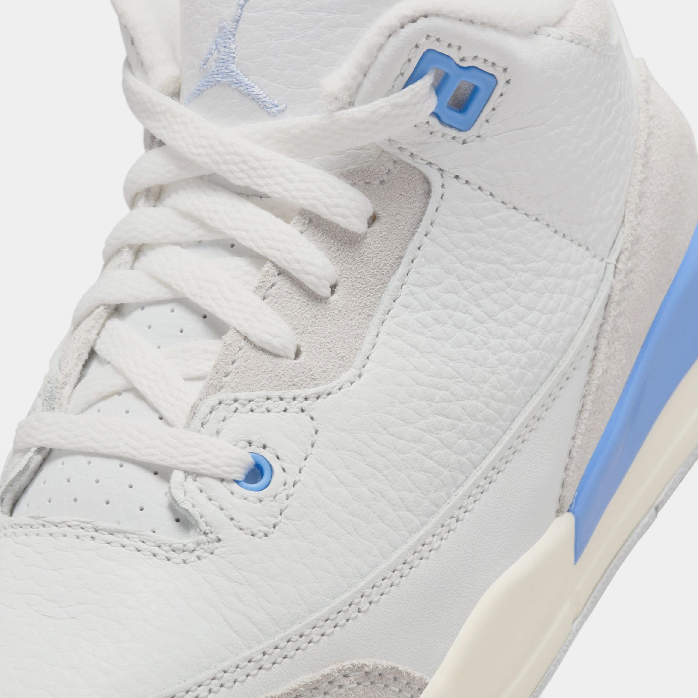 Air Jordan 3 Retro Lucky Shorts Preschool Lifestyle Shoes (Summit White/Hydrogen Blue/Legend Blue)