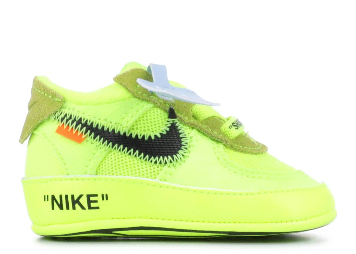 Nike Off White x Air Force 1 Low (CB/Crib) Volt