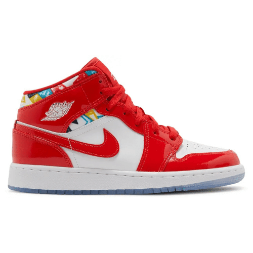 Nike Air Jordan 1 Mid GS Barcelona Sweater Red Patent DC7248 600