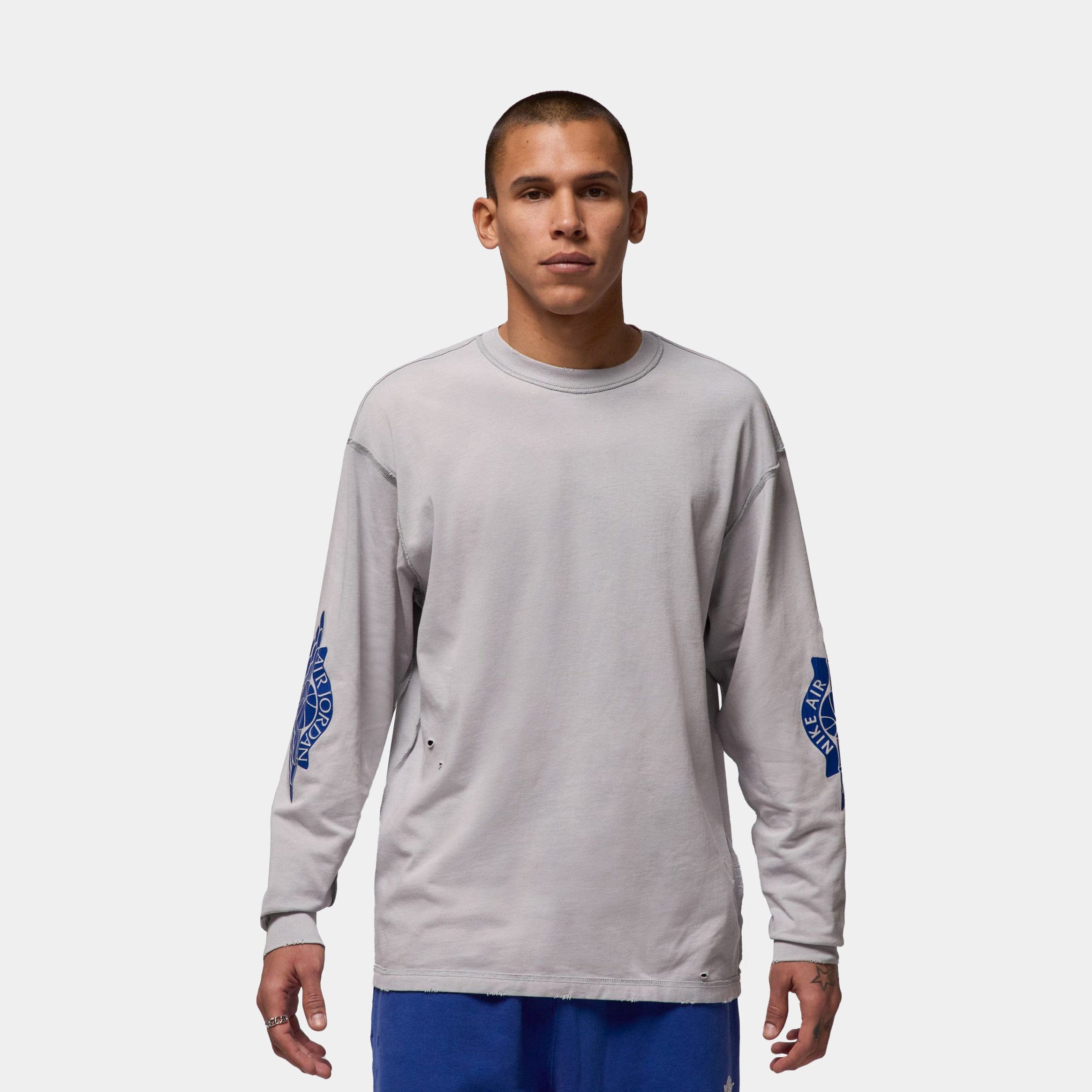 Air Jordan Rare Air 85 Mens Long Sleeve Shirt (Grey/Navy)