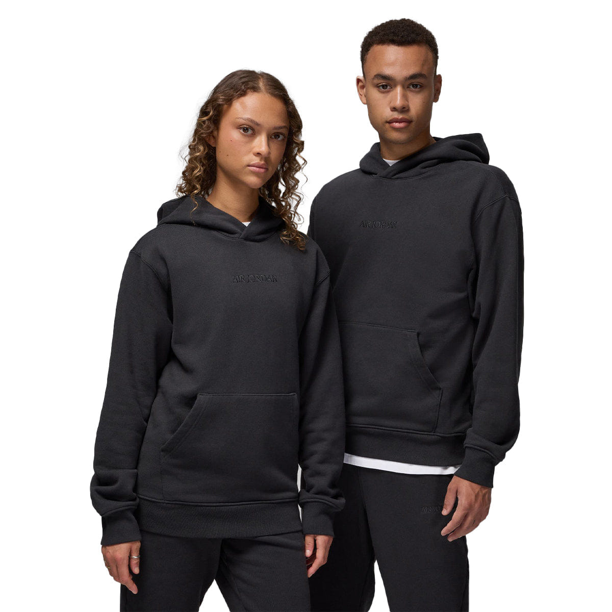Air Jordan Wordmark Mens Fleece Pullover Hoodie Black