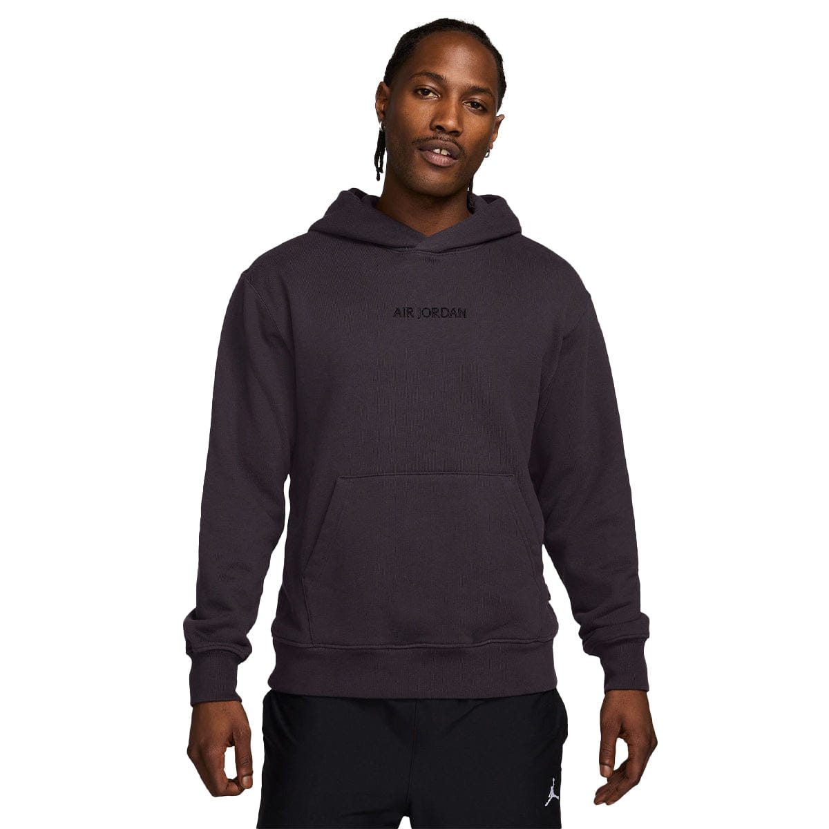 Air Jordan Wordmark Mens Fleece Pullover Hoodie Black