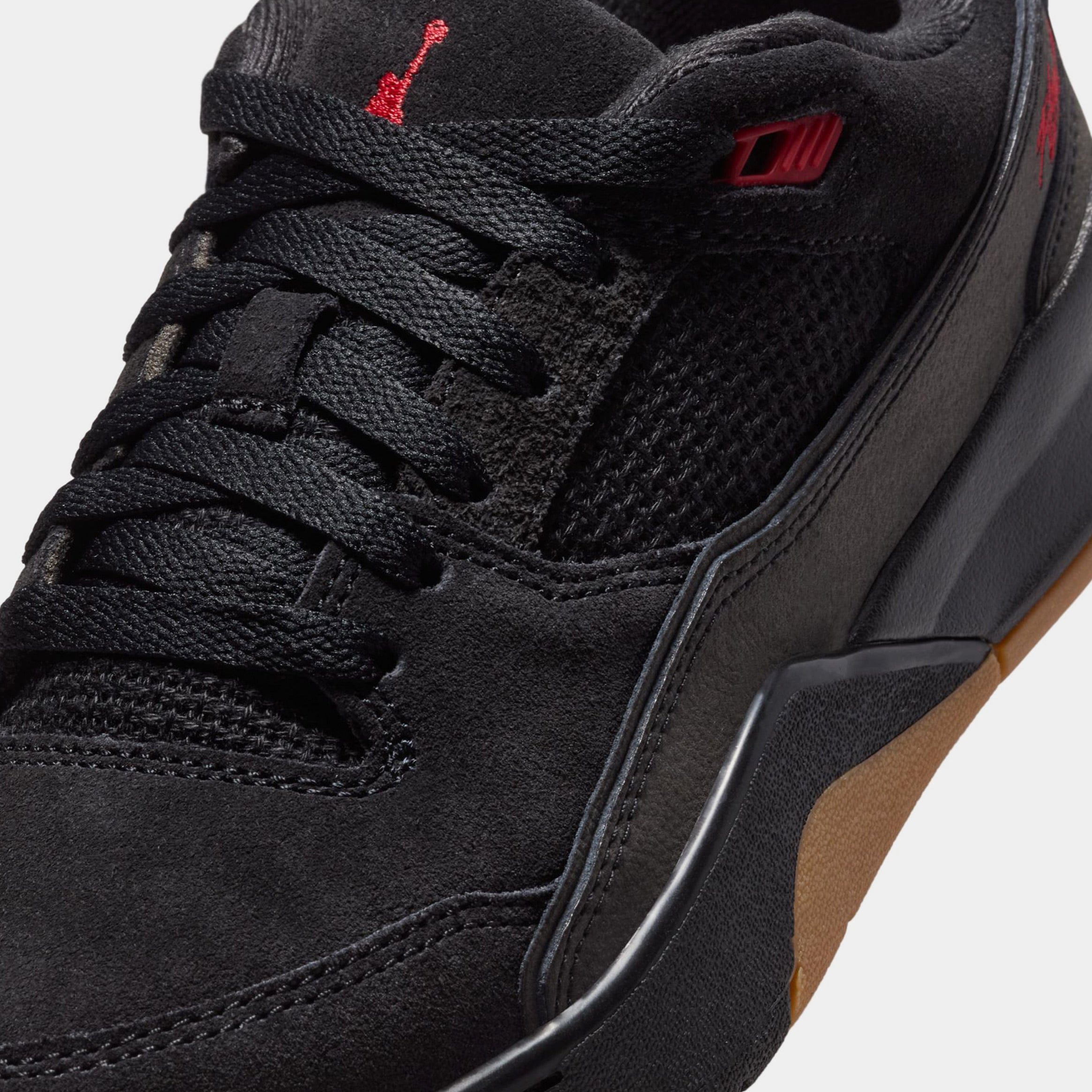 Air Jordan Flight Court Grade School Basketball Shoes (Black/Varsity Red/Gum/Med Brown)