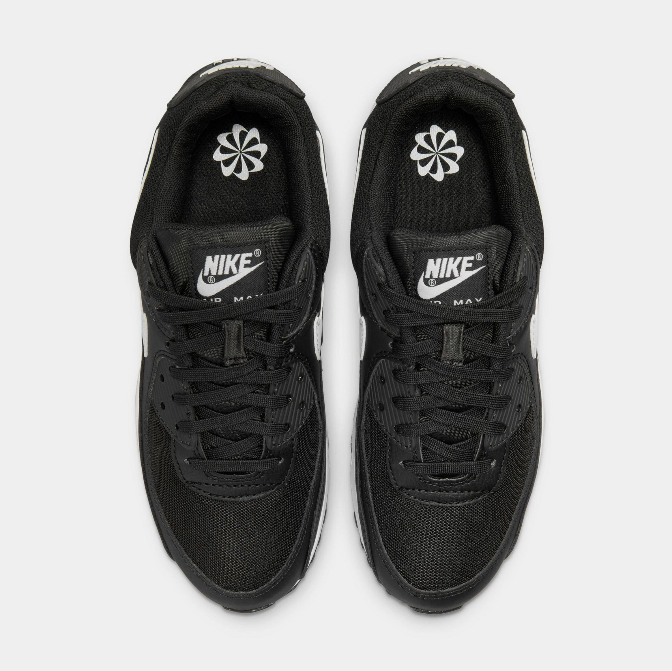 Nike Air Max 90 Womens Running Shoes (Black/Black/White)
