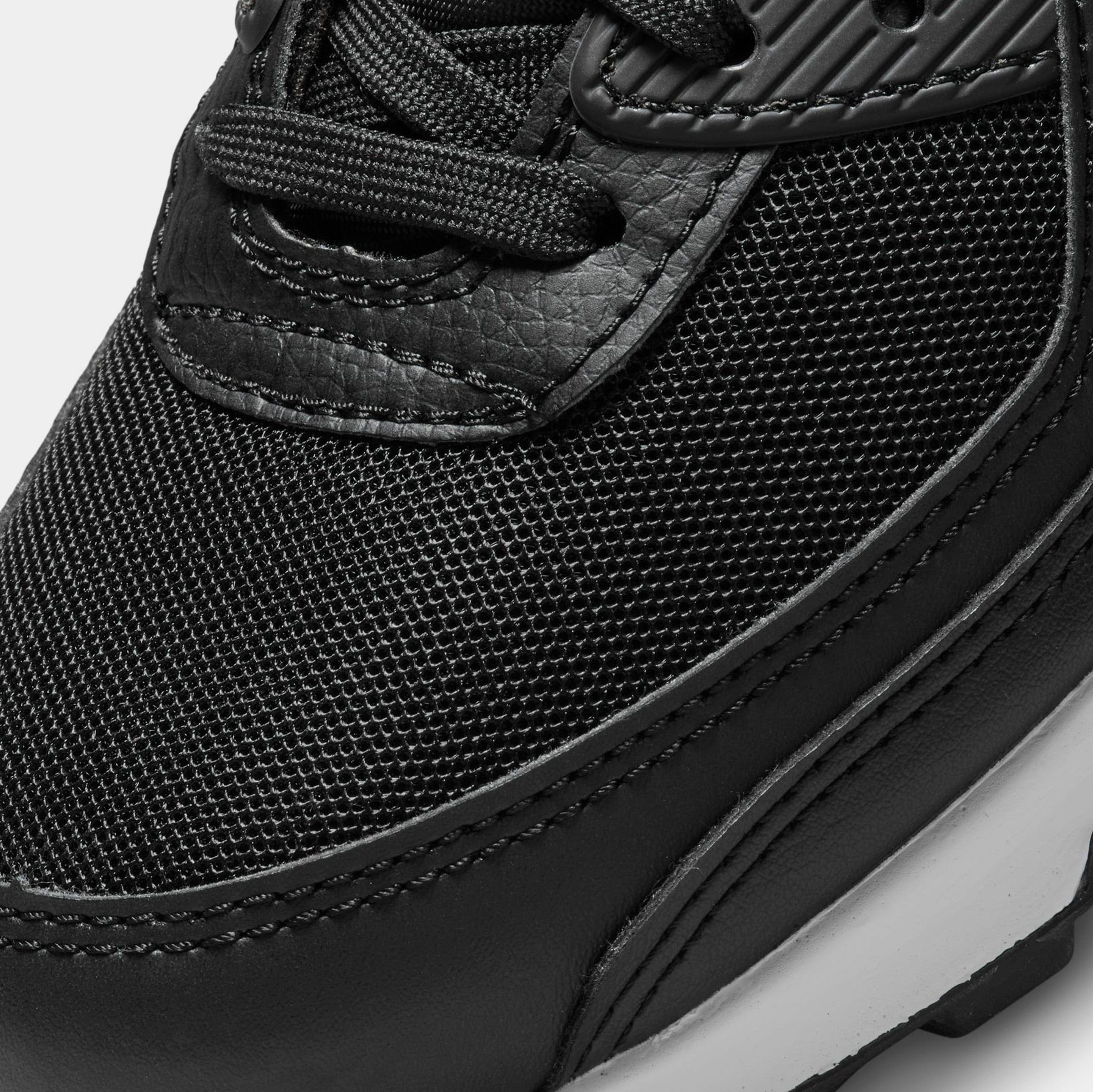 Nike Air Max 90 Womens Running Shoes (Black/Black/White)