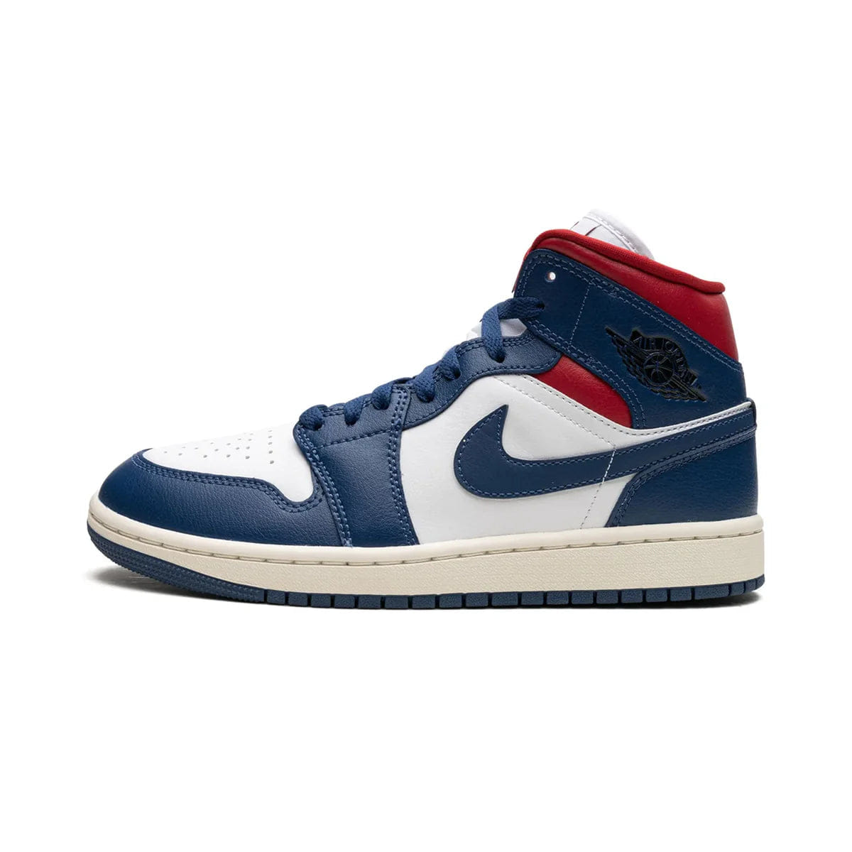 Air Jordan Jordan 1 Mid French Blue Gym Red (Women's) جوردان 1 ميد فرينش بلو جيم أحمر (للسيدات)