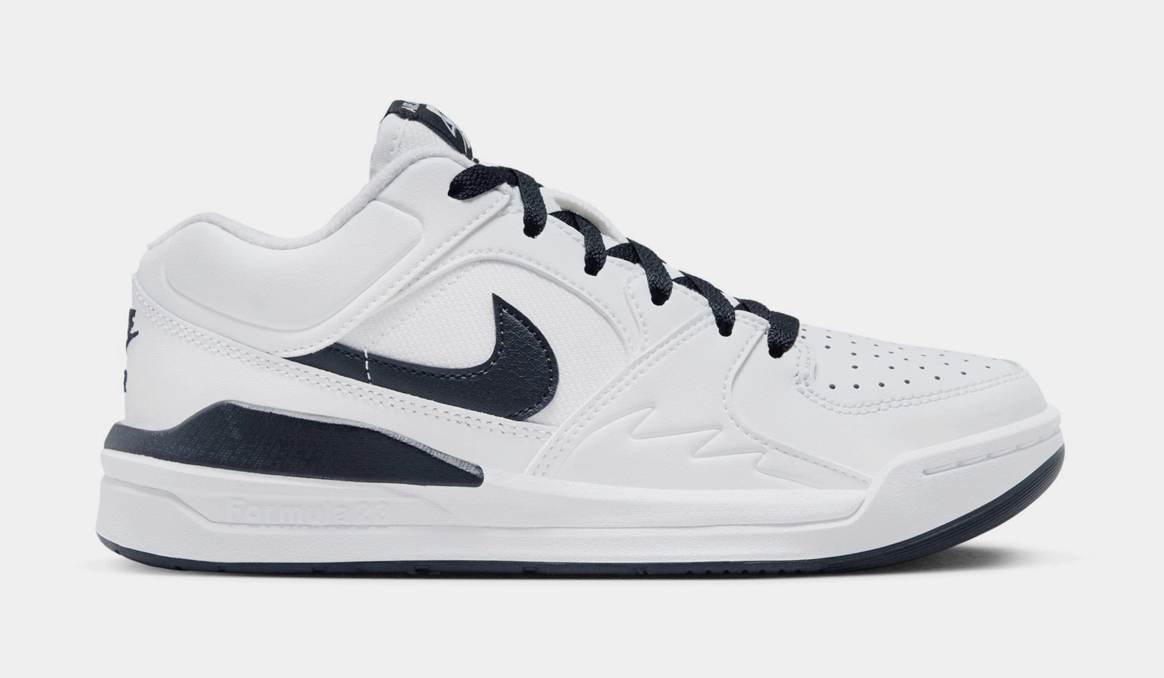 Air Jordan Stadium 90 Grade School Basketball Shoes (White/Black/Cool Grey)