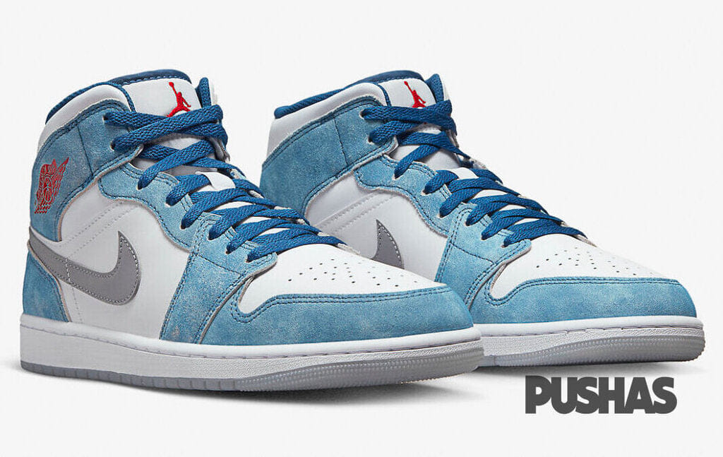 Air Jordan 1 Mid SE French Blue Fire Red GS (2022)