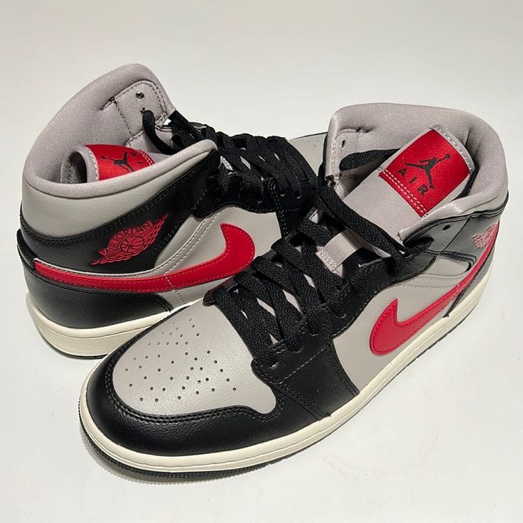 Air Jordan Jordan 1 Mid Black College Grey Gym Red (W)