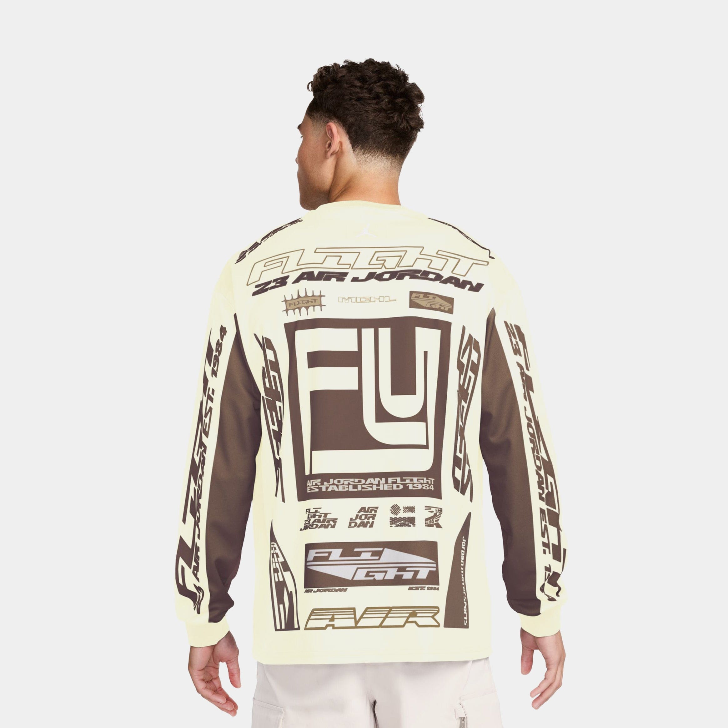Air Jordan MVP Printed Mens Long Sleeve Shirt (Tan)