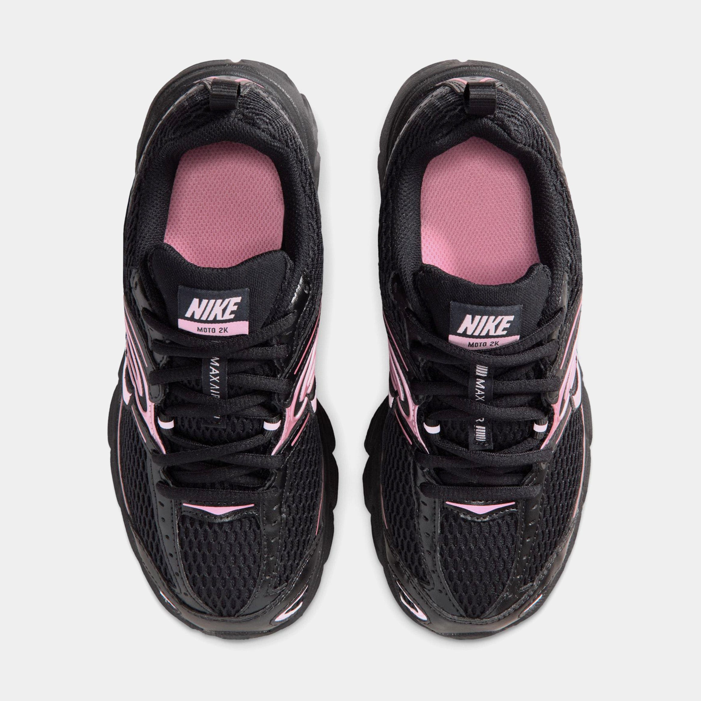 Nike Air Max Moto 2K Grade School Running Shoes (Black/Pink Foam/Pink Rise)