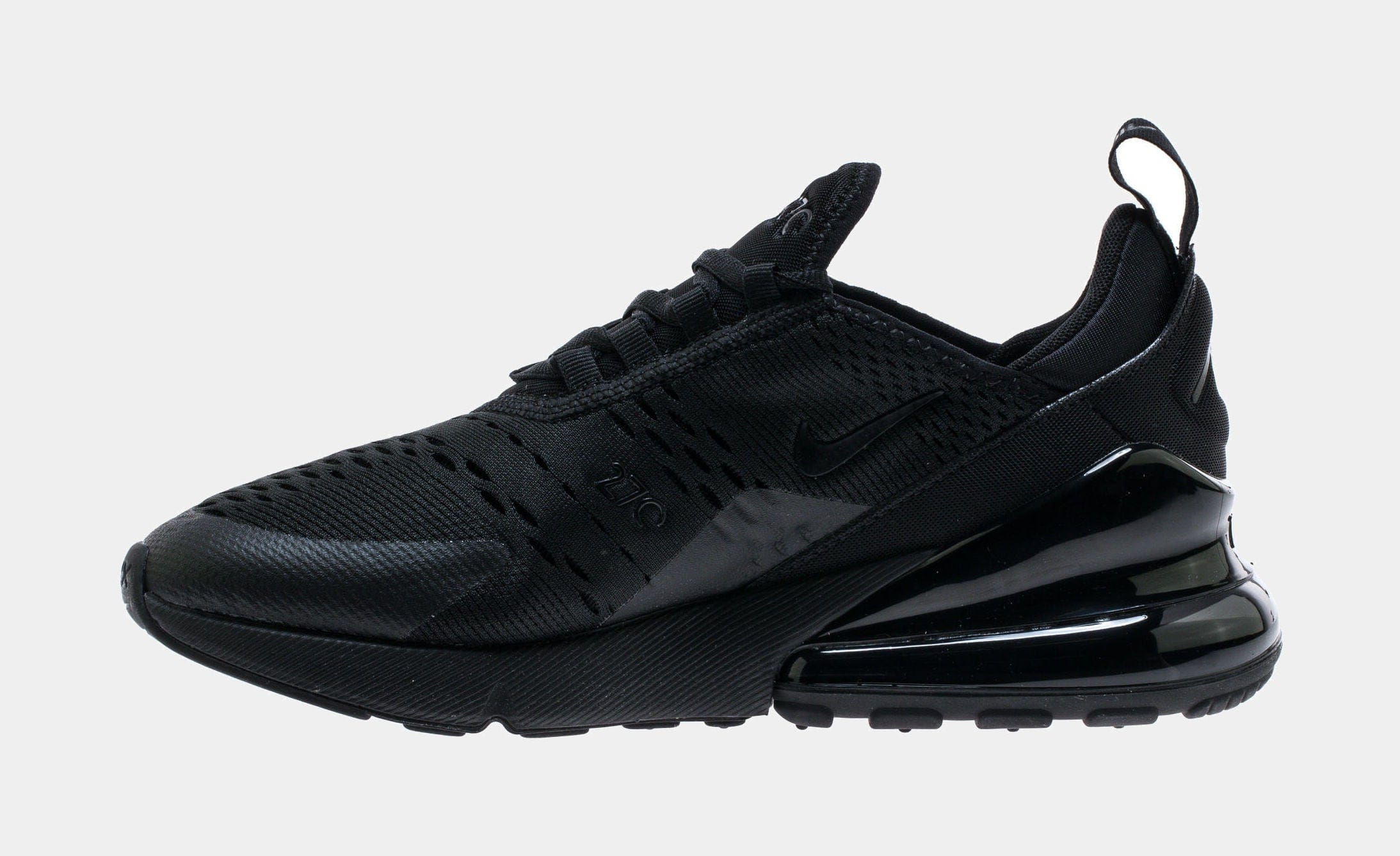 Nike Air Max 270 Grade School Running Shoes (Black)