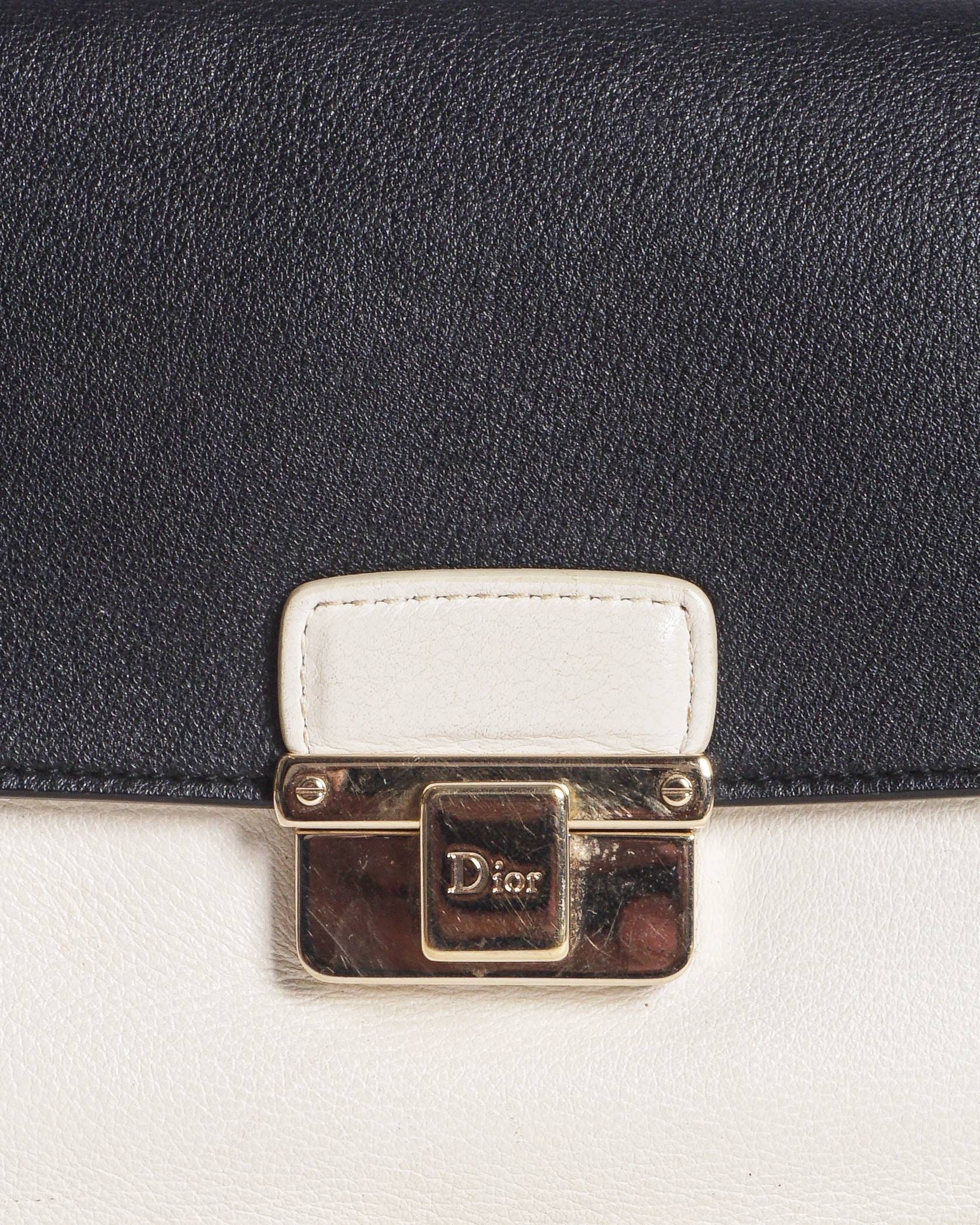 Dior Two - Tone Black & Cream Leather Promenade Crossbody Bag