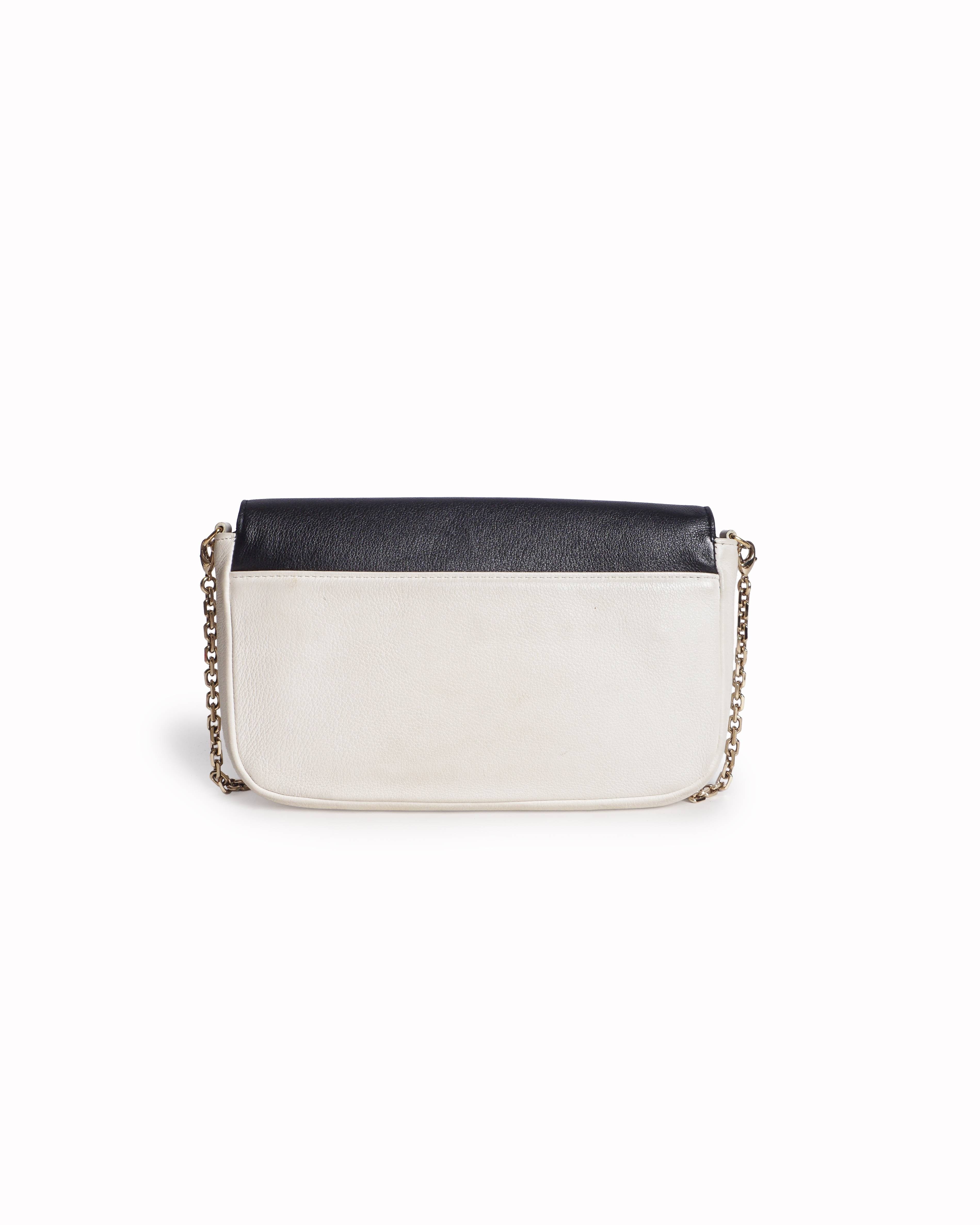 Dior Two - Tone Black & Cream Leather Promenade Crossbody Bag