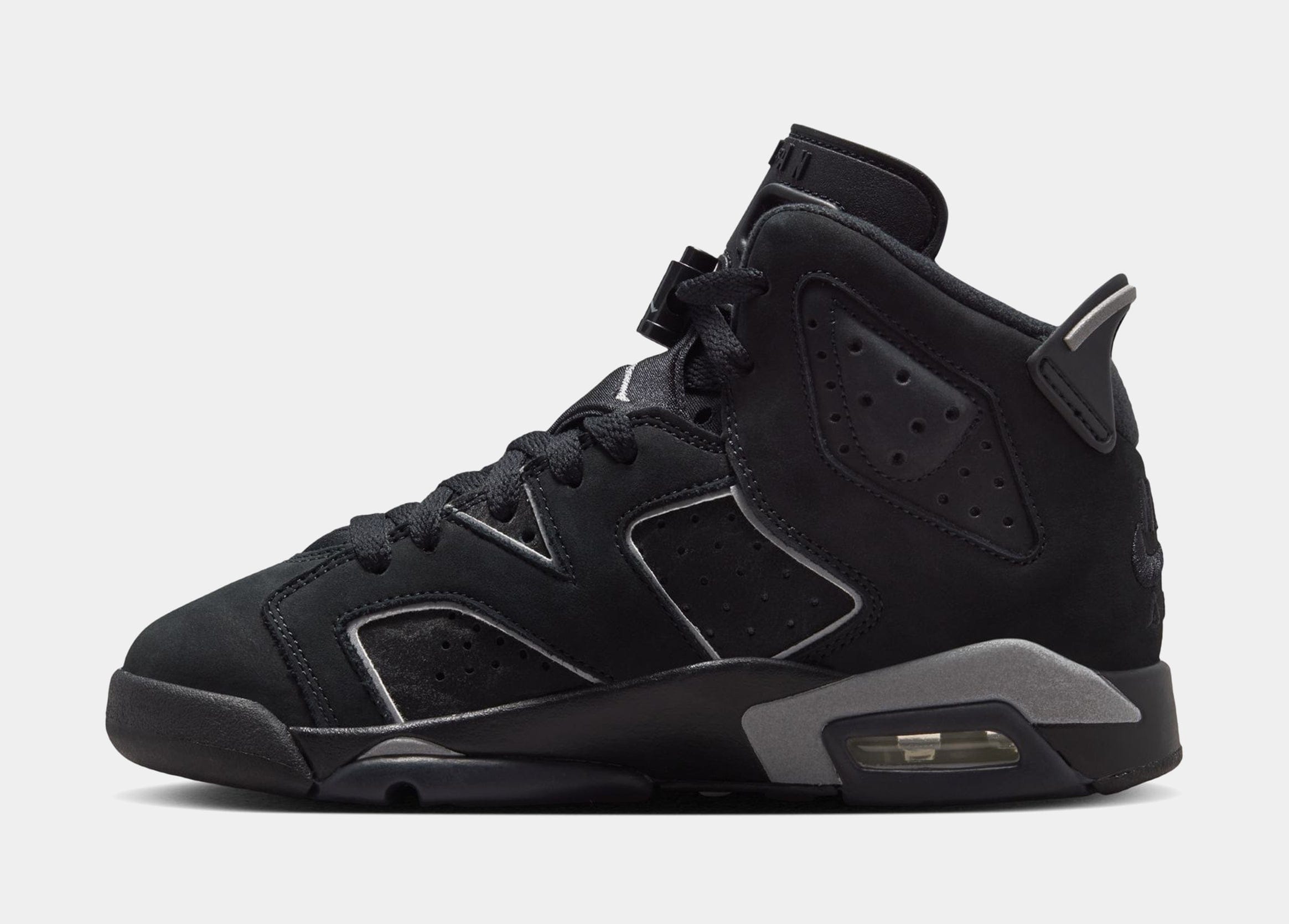 Air Jordan 6 Retro Cap And Gown Grade School Lifestyle Shoes (Black/Reflect Silver/Black) Free Shipping