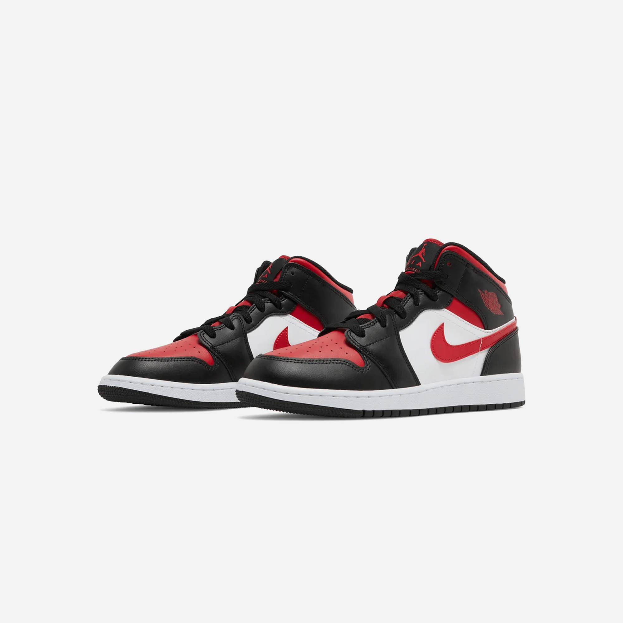 Air Jordan Nike Air Jordan 1 Mid Black Fire Red GS