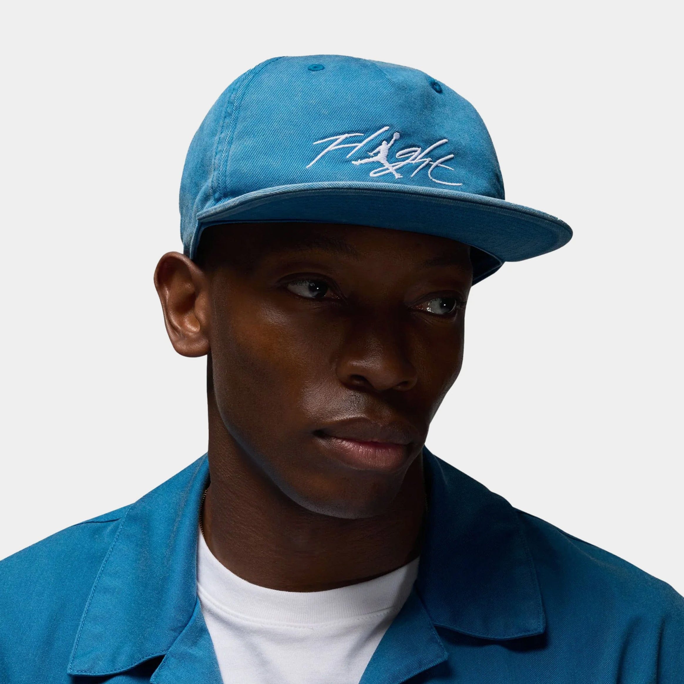 Air Jordan Flight Pro Unstructured 5 Panel Cap Mens Hat (Blue/White)