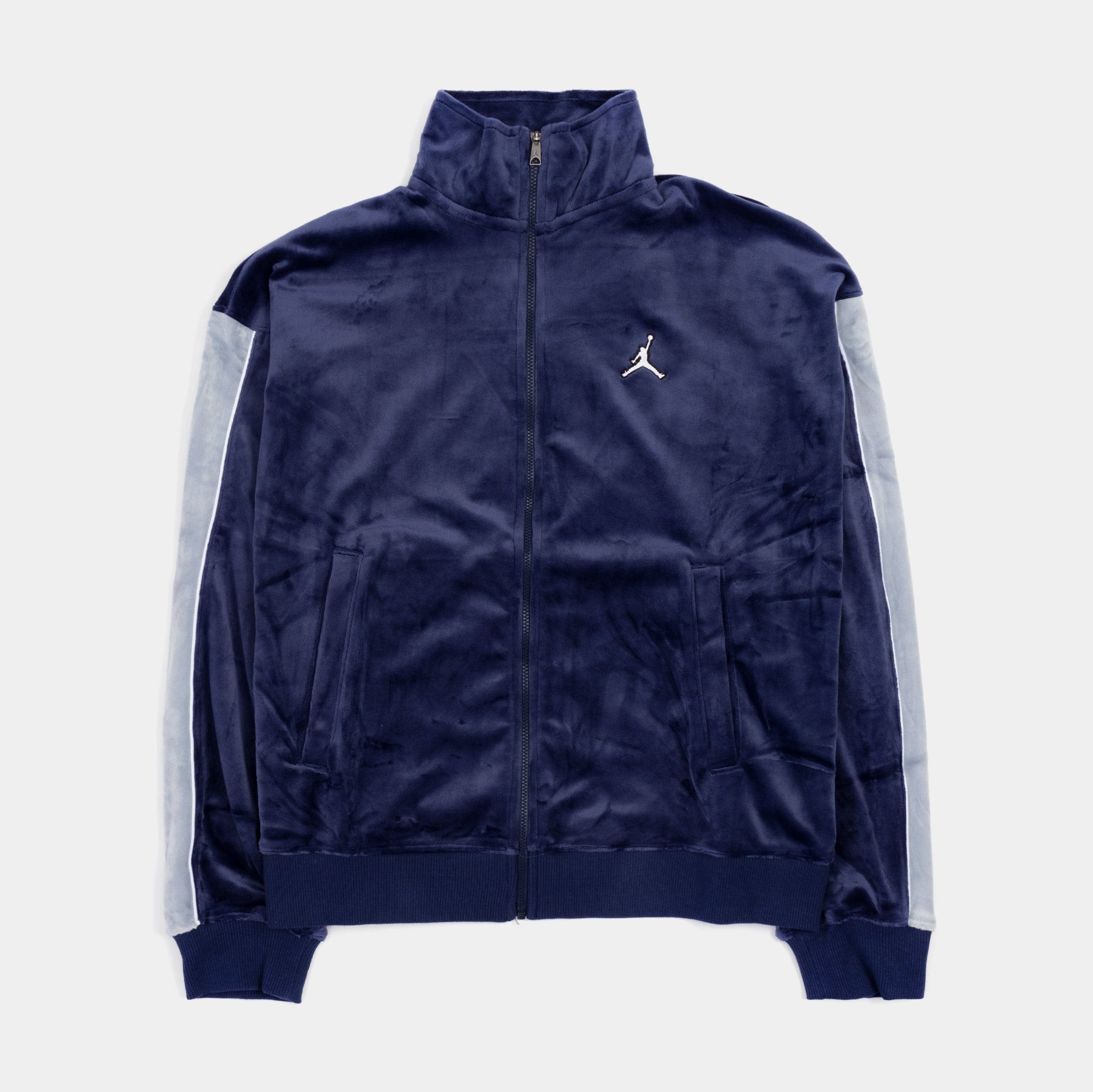 Air Jordan Flight Velour Full Zip Womens Jacket (Blue)