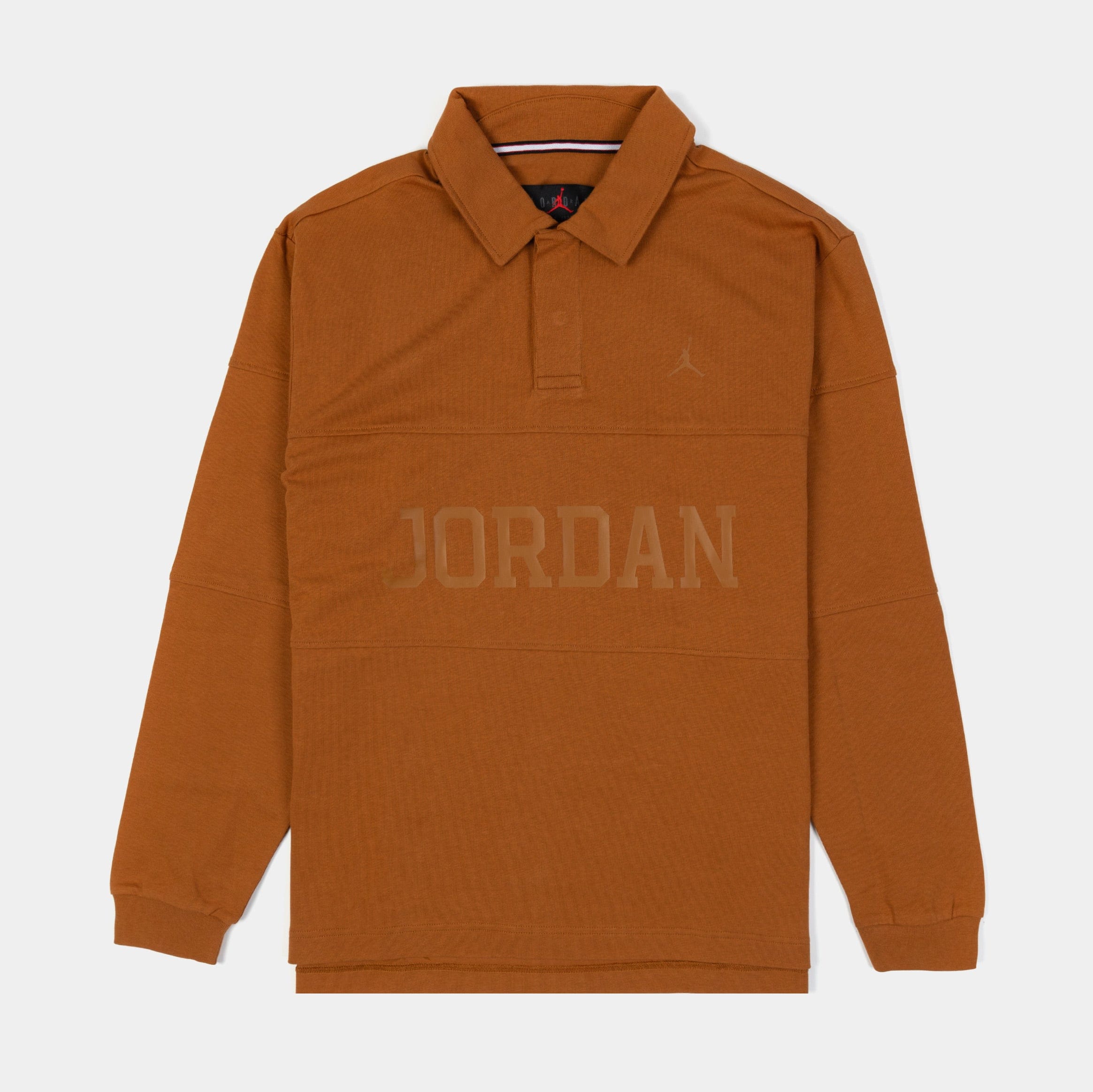 Air Jordan Essentials Rugby Mens Long Sleeve Shirt (Tan)