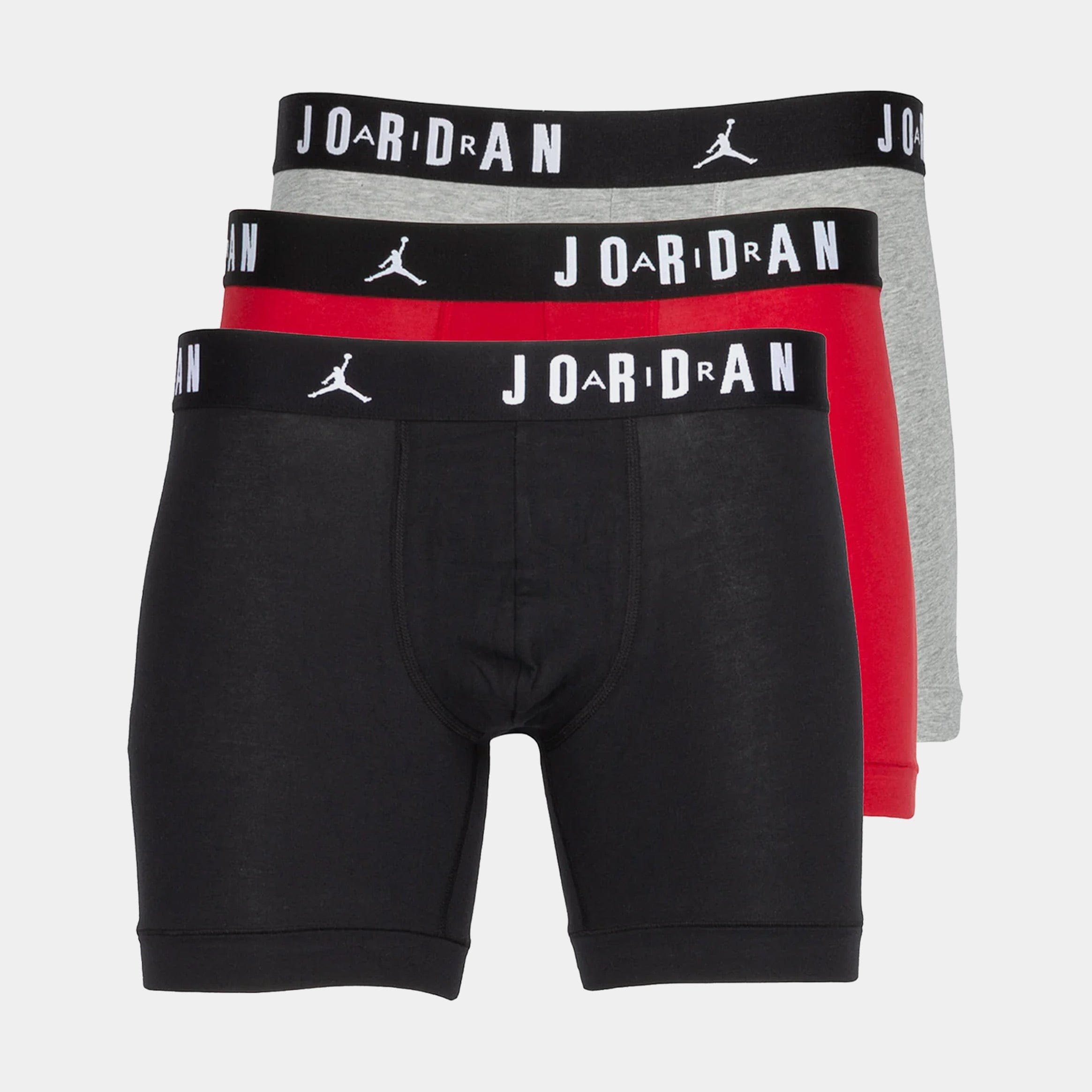 Air Jordan 3 Pack Mens Boxer Briefs (Black/Red/Grey)