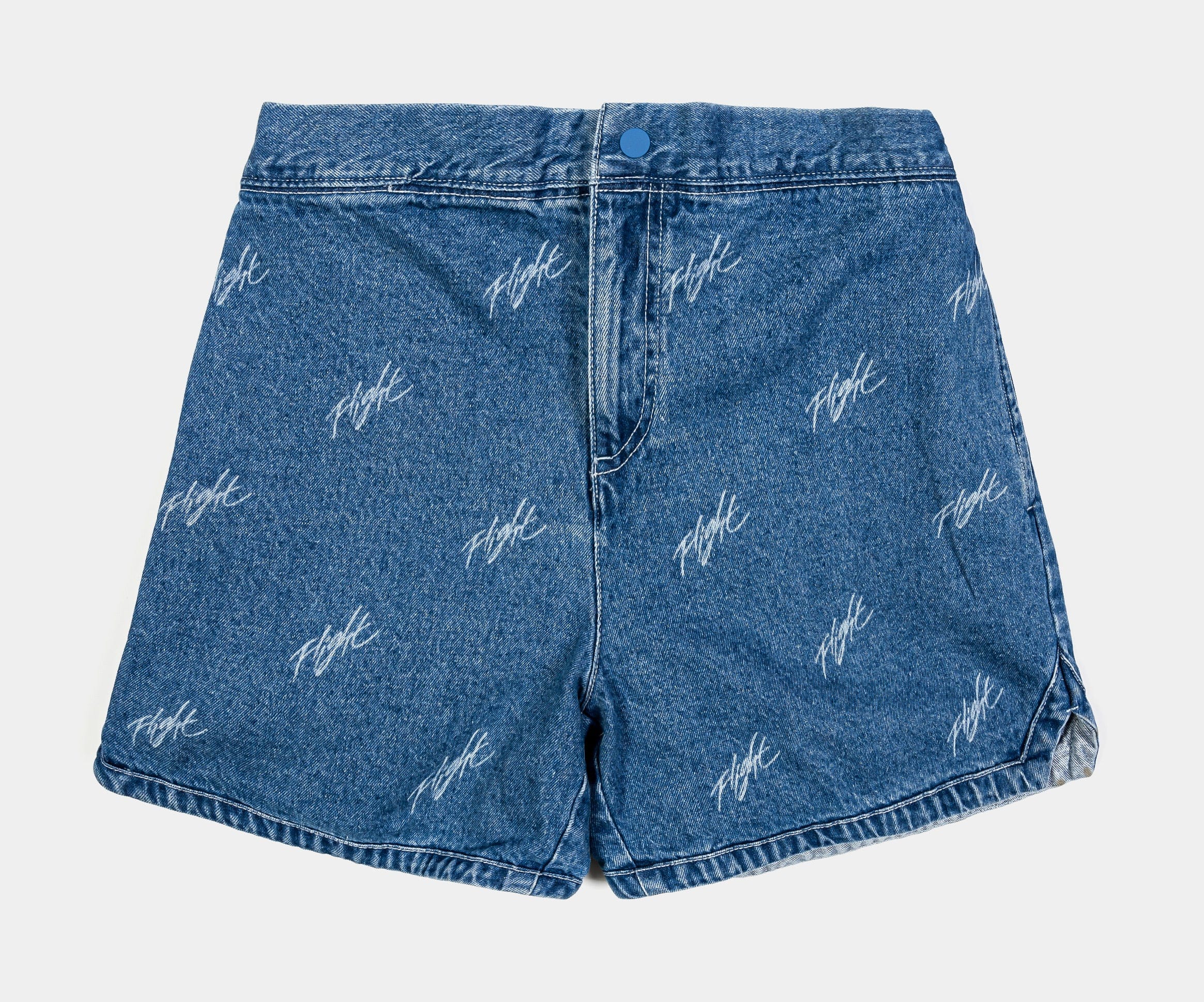 Air Jordan Flight All Over Print Denim Womens Shorts (Blue)