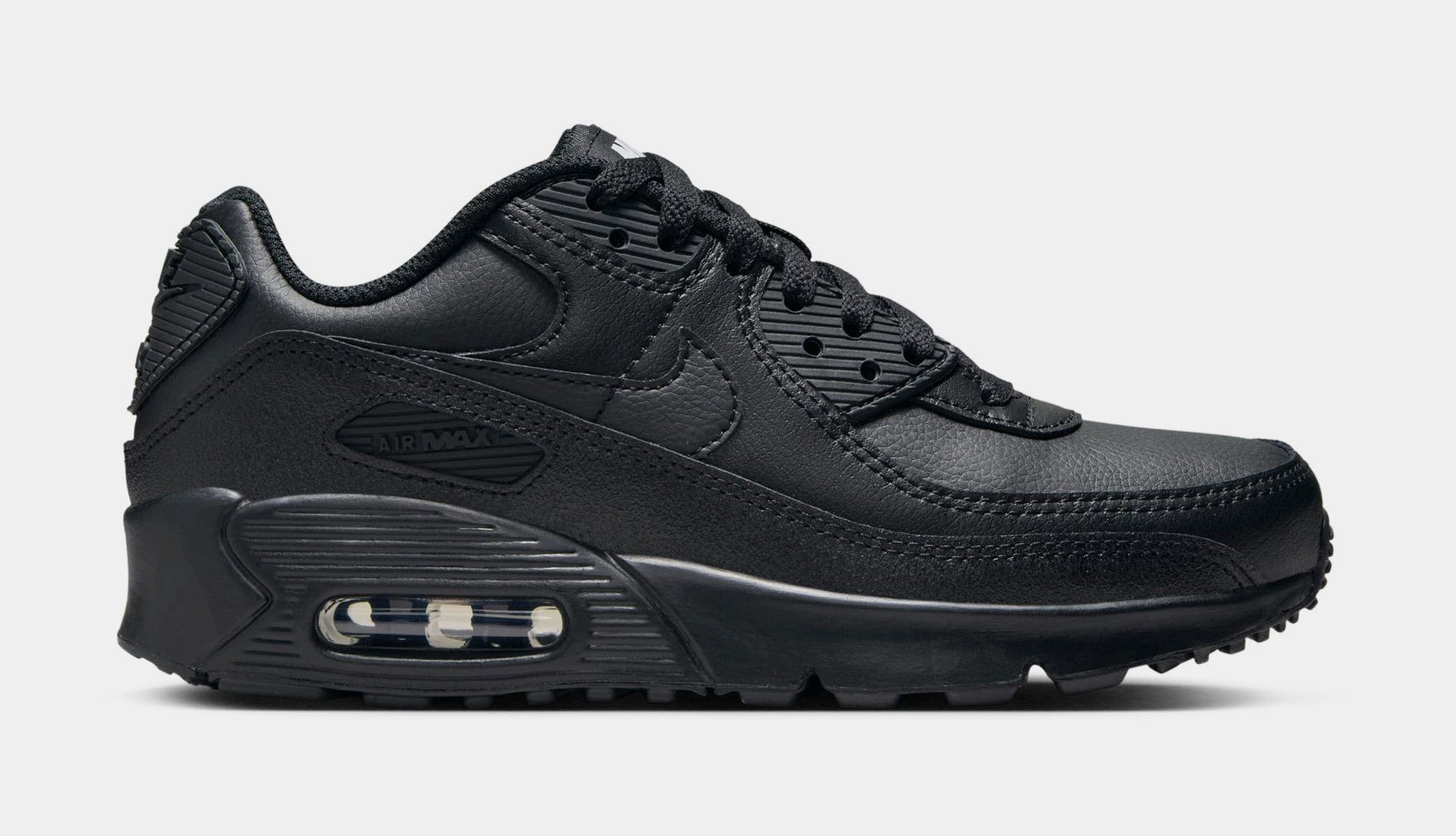 Nike Air Max 90 LTR Grade School Running Shoes (Black/Black)