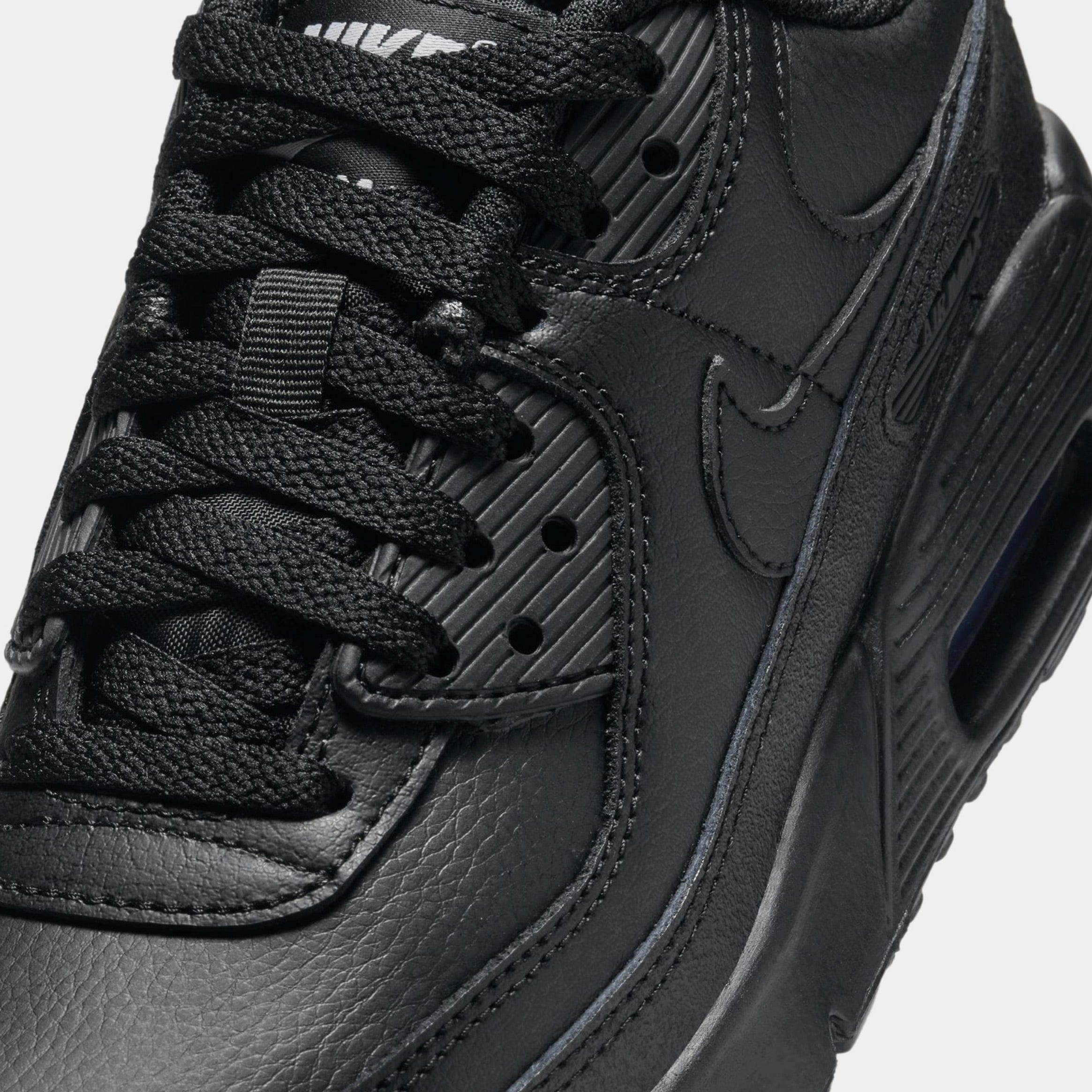 Nike Air Max 90 LTR Grade School Running Shoes (Black/Black)