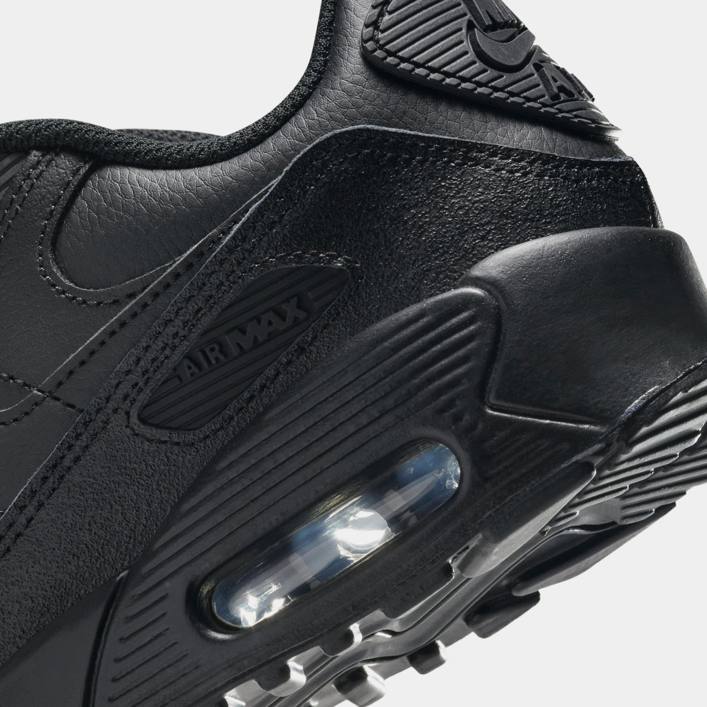 Nike Air Max 90 LTR Grade School Running Shoes (Black/Black)