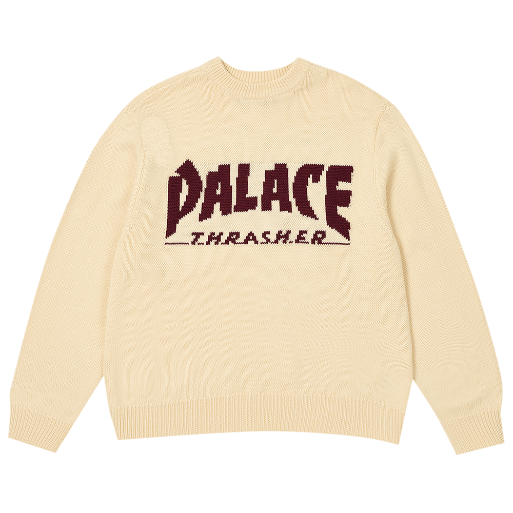 Palace x Thrasher Knit Off White