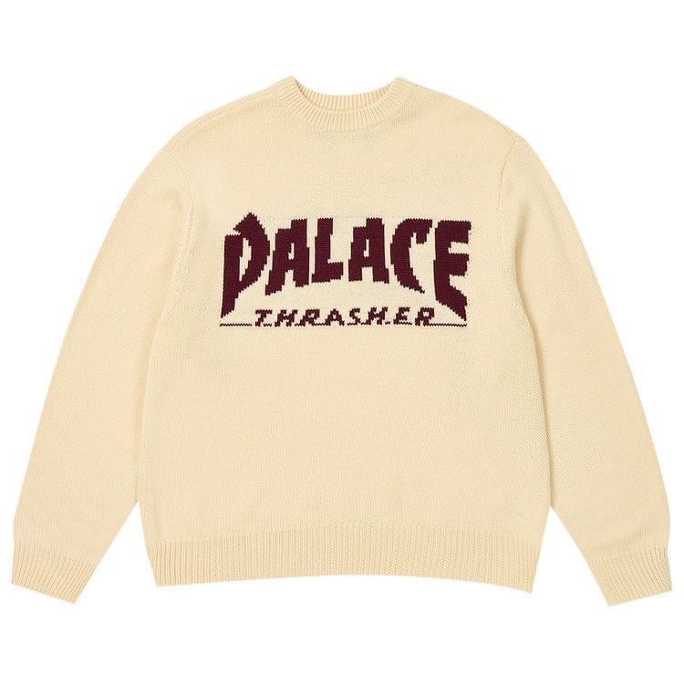 Palace x Thrasher Knit Off White
