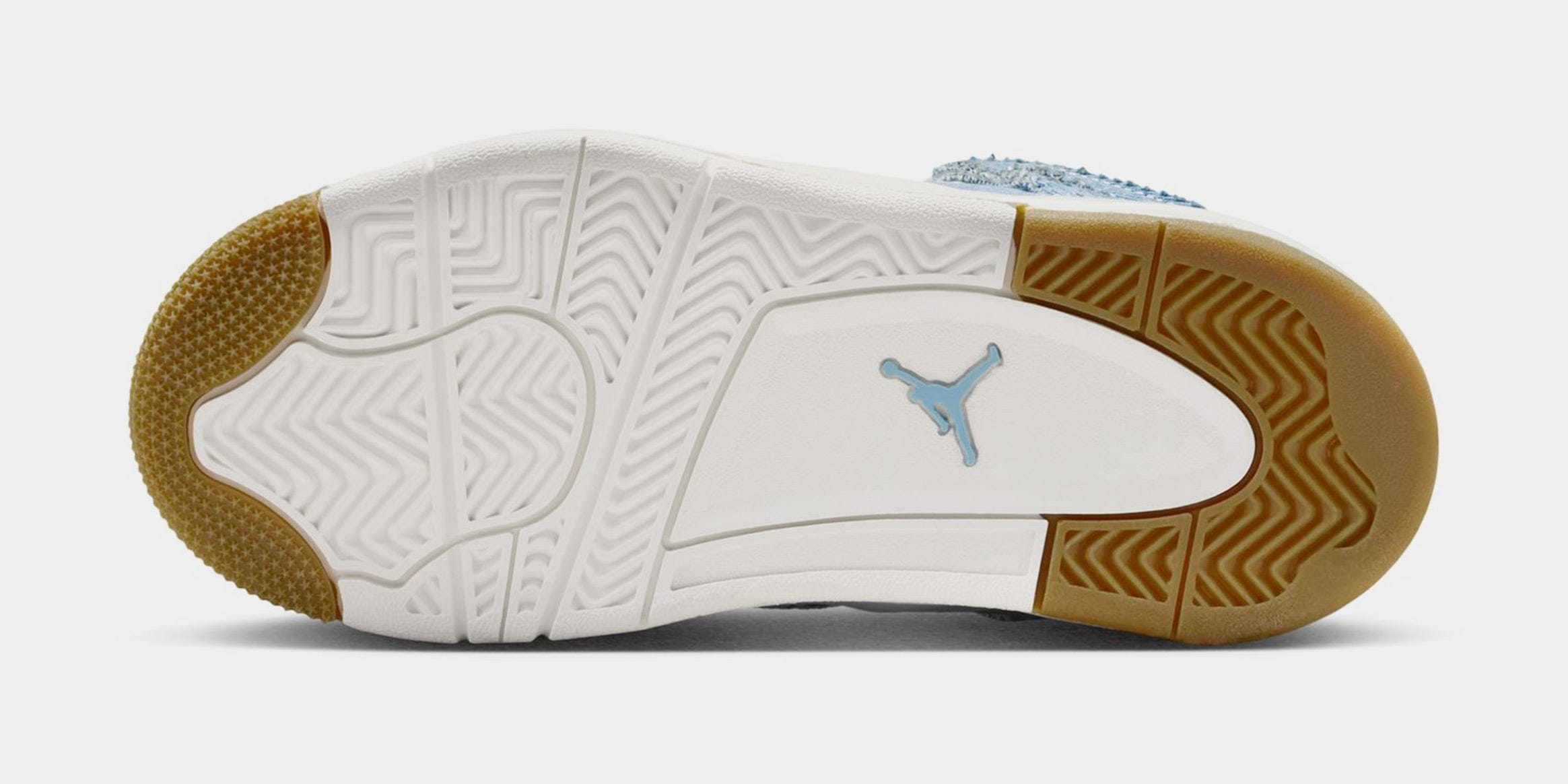 Air Jordan 4 Retro Worn Blue Preschool Lifestyle Shoes (Sail/Gum Light Brown/Worn Blue/Sail/Metallic Gold)