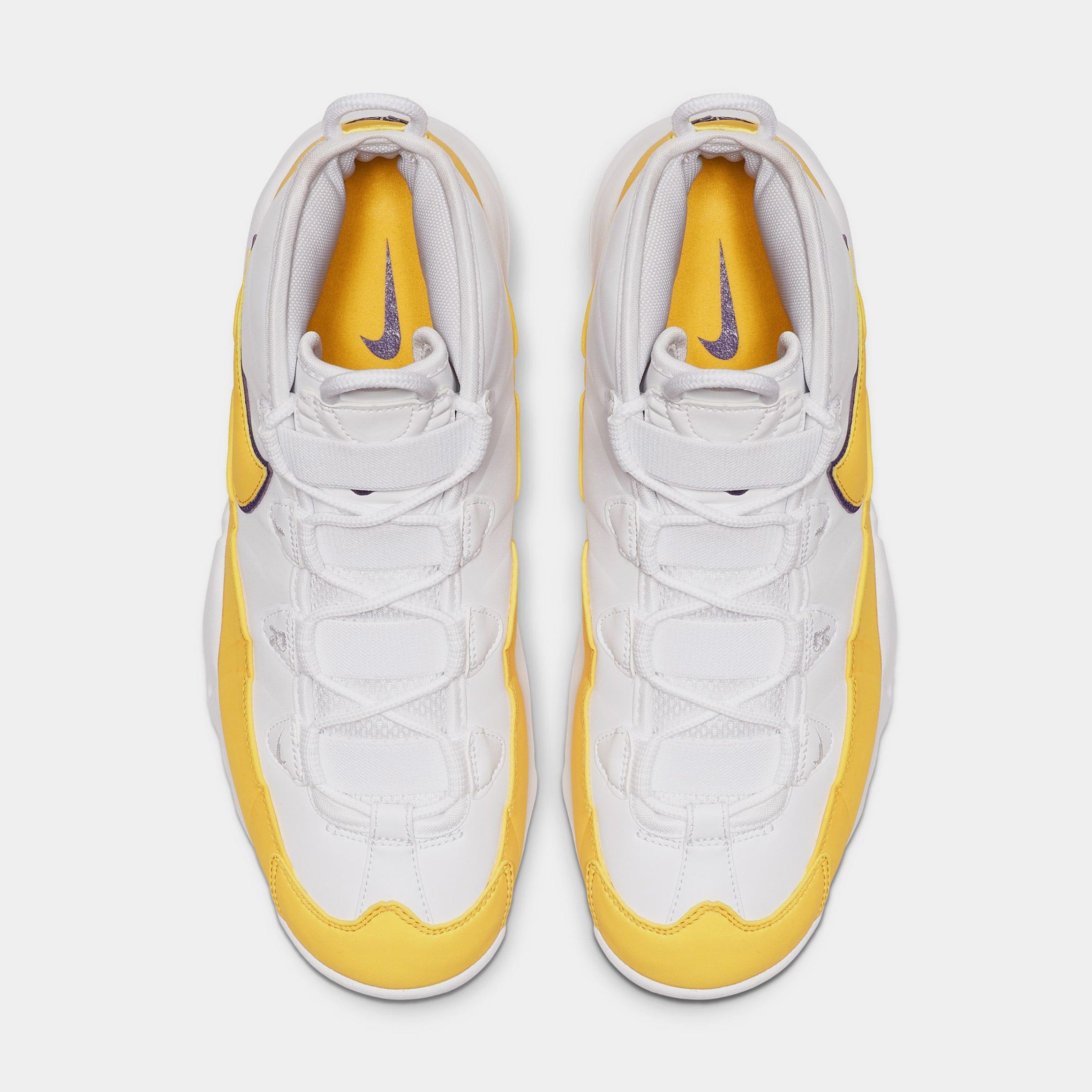 Nike Air Max Uptempo '95 Mens Basketball Shoes (White/Amarillo/Court Purple) Final Sale