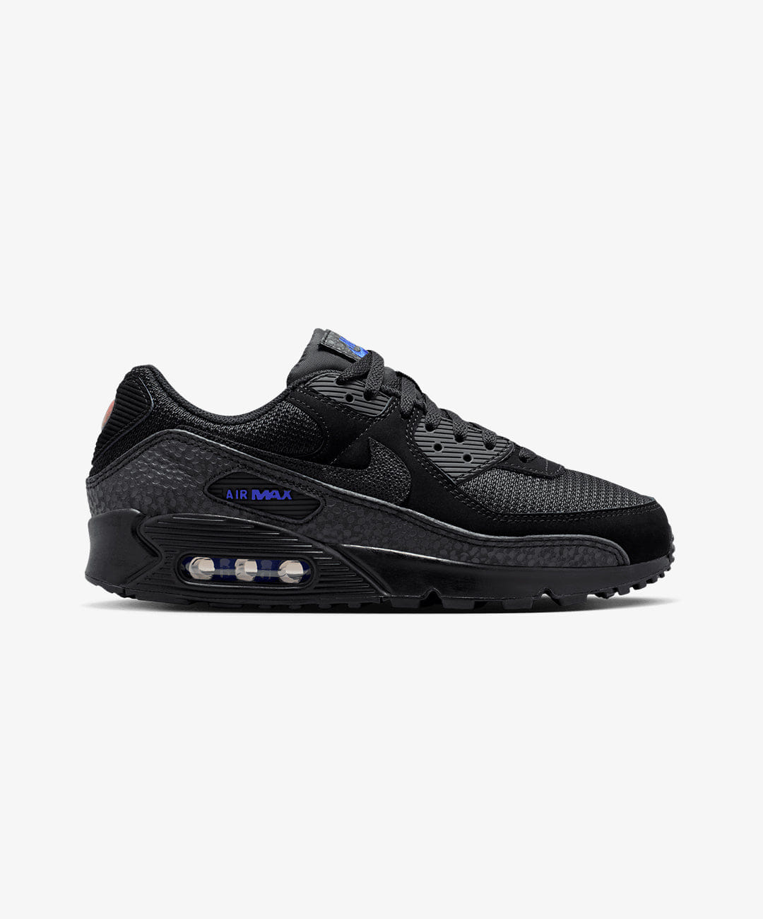 Nike | AIR MAX 90 { BLACK/BLACK - DK SMOKE GREY - OLD ROYAL