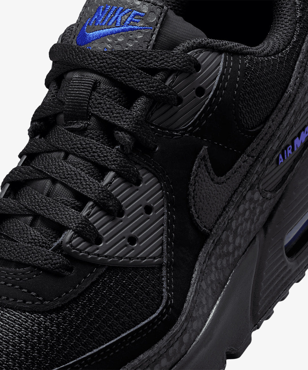 Nike | AIR MAX 90 { BLACK/BLACK - DK SMOKE GREY - OLD ROYAL