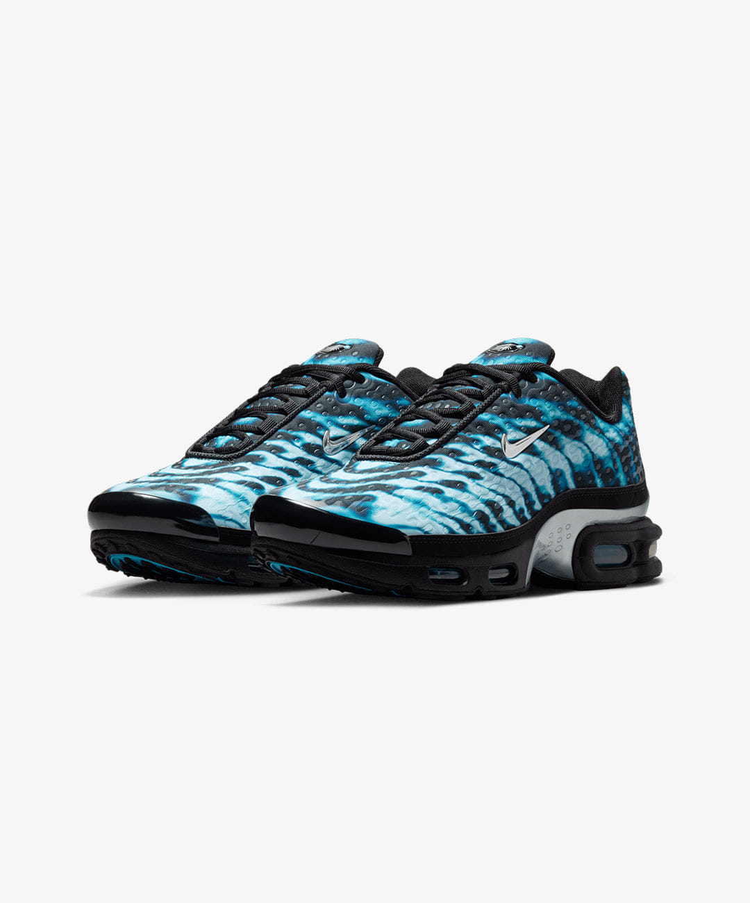 NIKE | AIR MAX PLUS VII { BLACK/CHROME - GAMMA BLUE