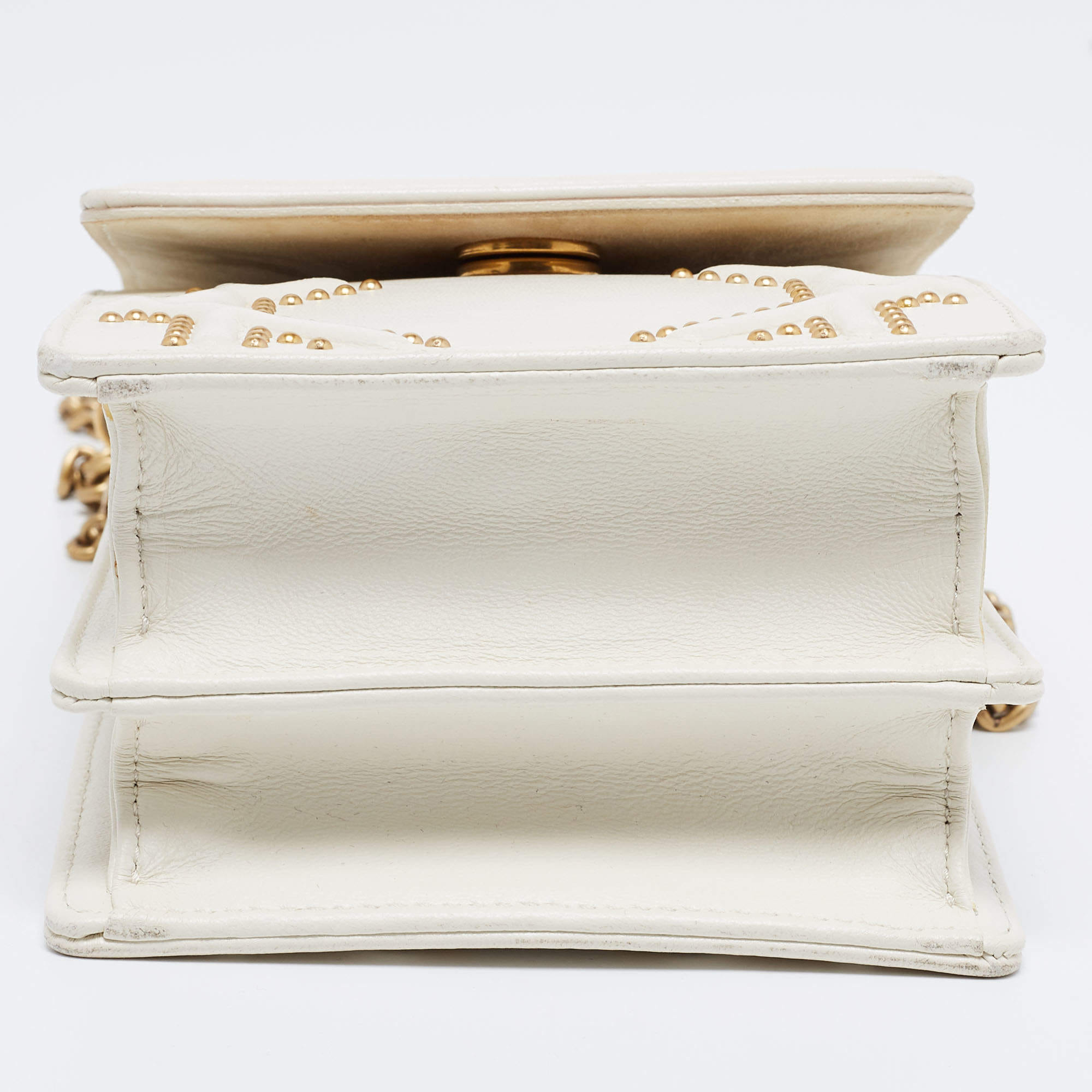 Dior Diorama White Studded Leather Shoulder Crossbody Bag