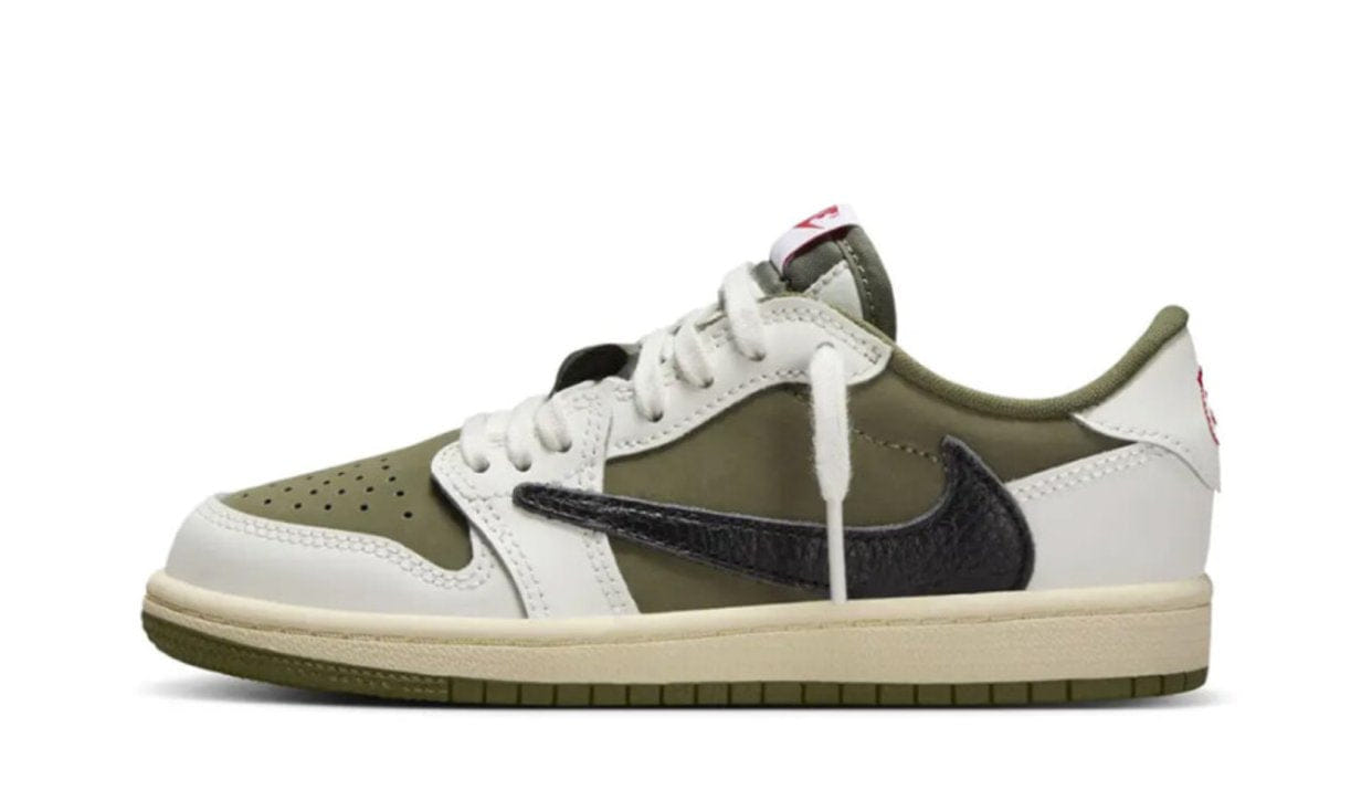 Air Jordan Jordan 1 Retro Low OG SP Travis Scott Medium Olive (PS) جوردان 1 ريترو لو أو جي إس بي ترافيس سكوت زيتون متوسط (PS)