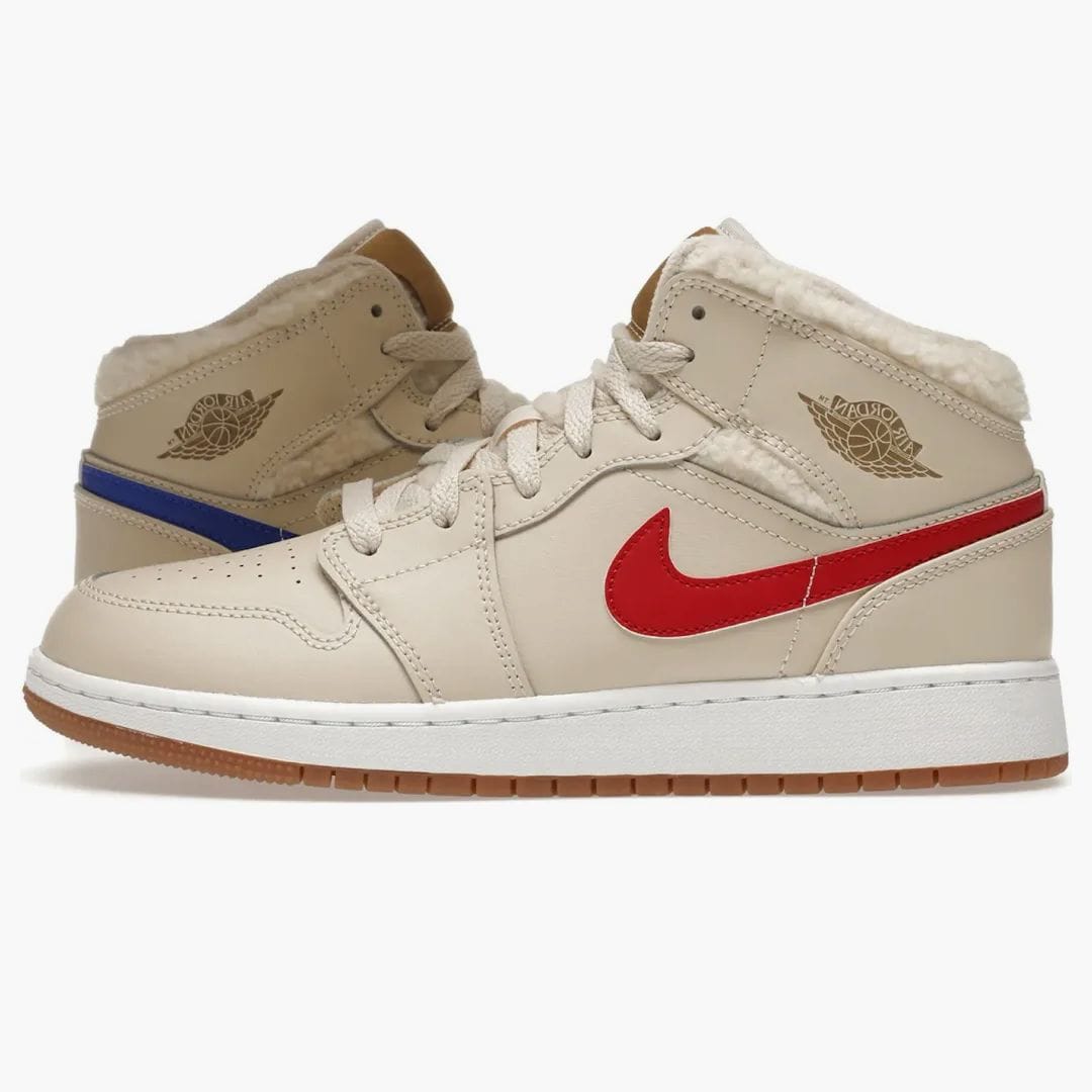 Air Jordan Jordan 1 Mid Utility Fleece Pearl White (GS)