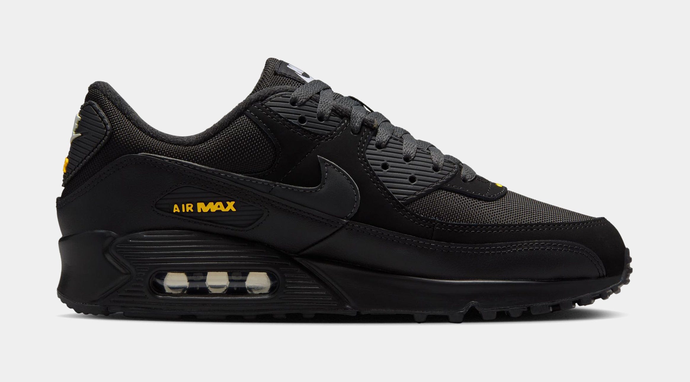 Nike Air Max 90 Black Speed Yellow Mens Running Shoes (Black/Yellow)