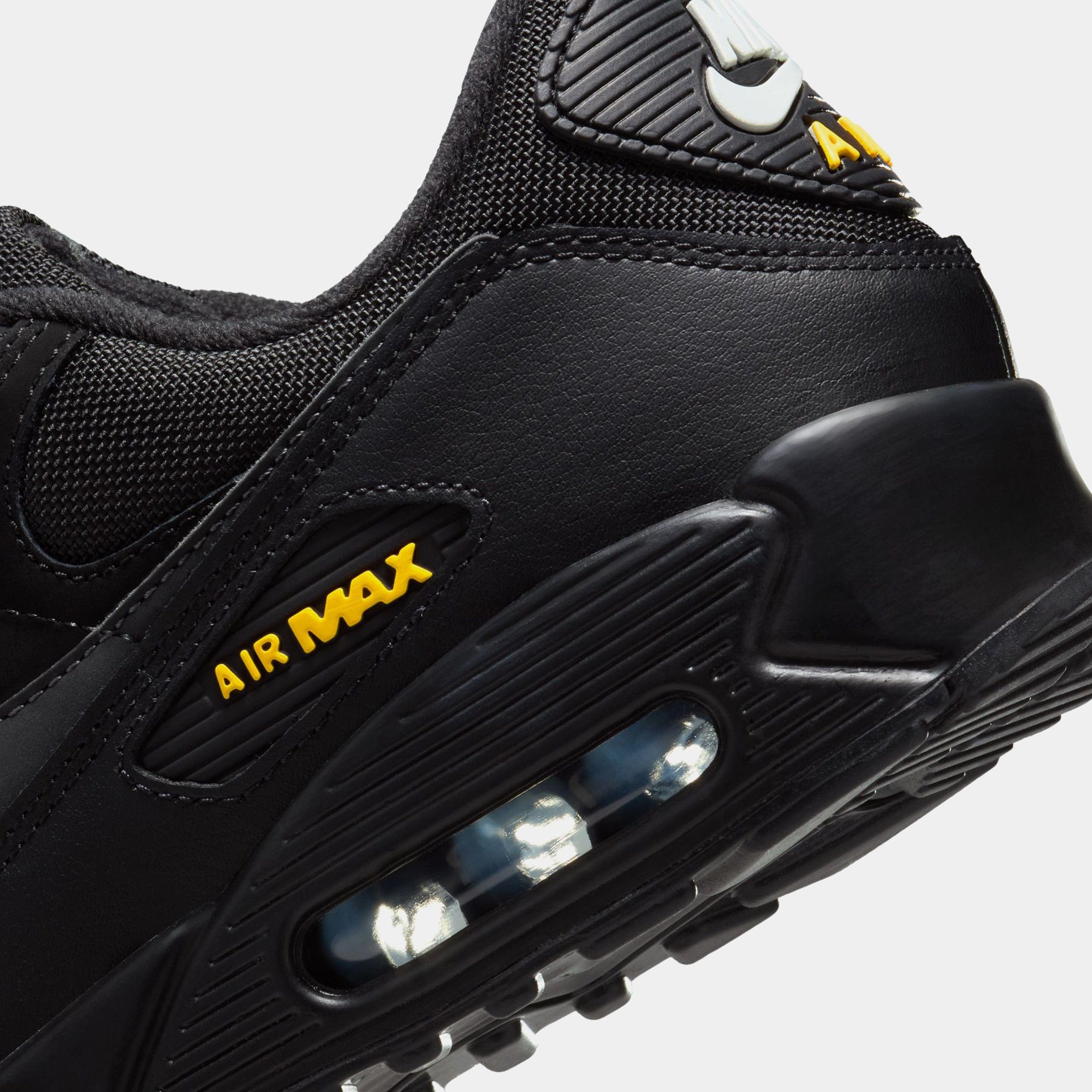 Nike Air Max 90 Black Speed Yellow Mens Running Shoes (Black/Yellow)