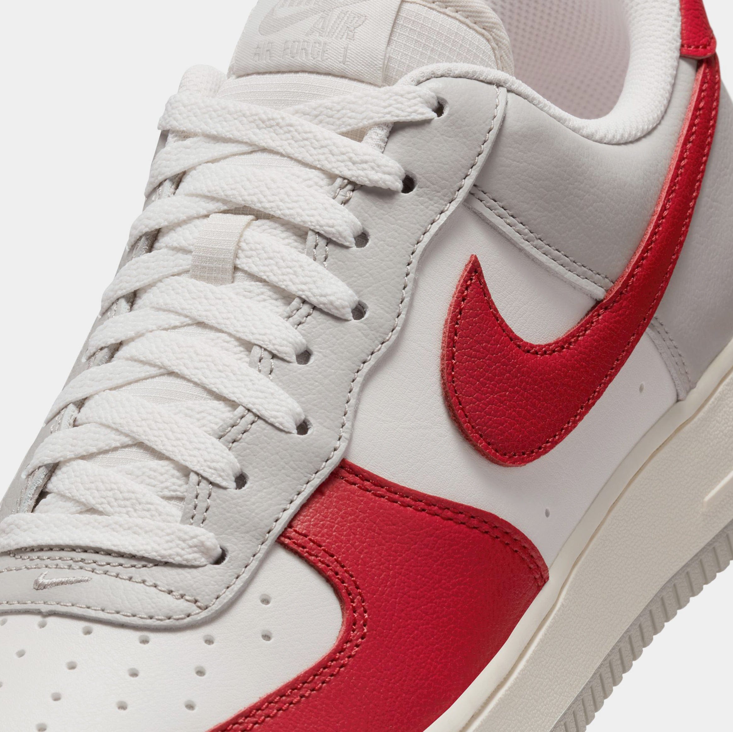 Nike Air Force 1 '07 LV8 Red Toe Mens Basketball Shoes (Gym Red/Pale Ivory/Phantom/Iron Ore)